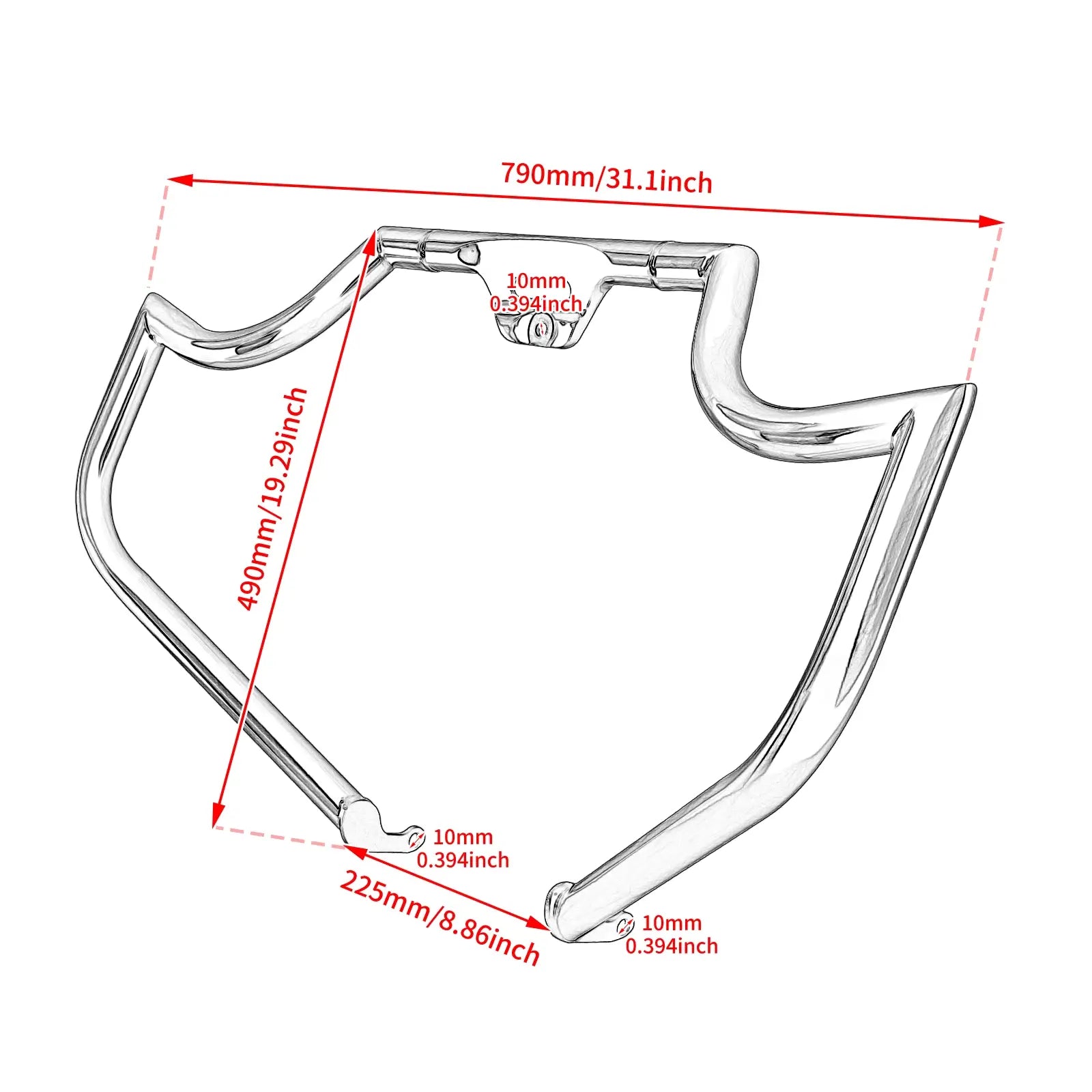 FR006501 Motorcycle Engine Guard Highway Crash Bar for harley softail - size