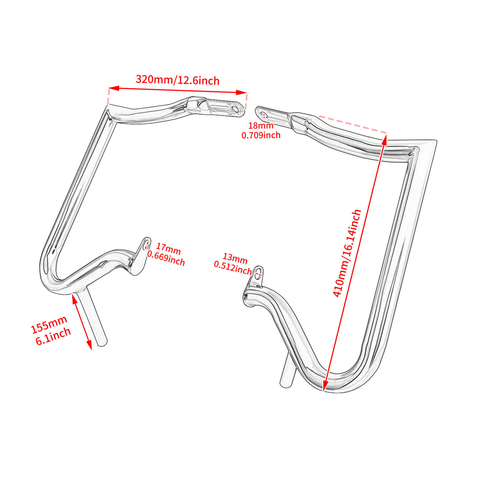 Motorcycle Saddle Bag Guards Crash Bars For Harley Touring 2014-2023 | Mactions