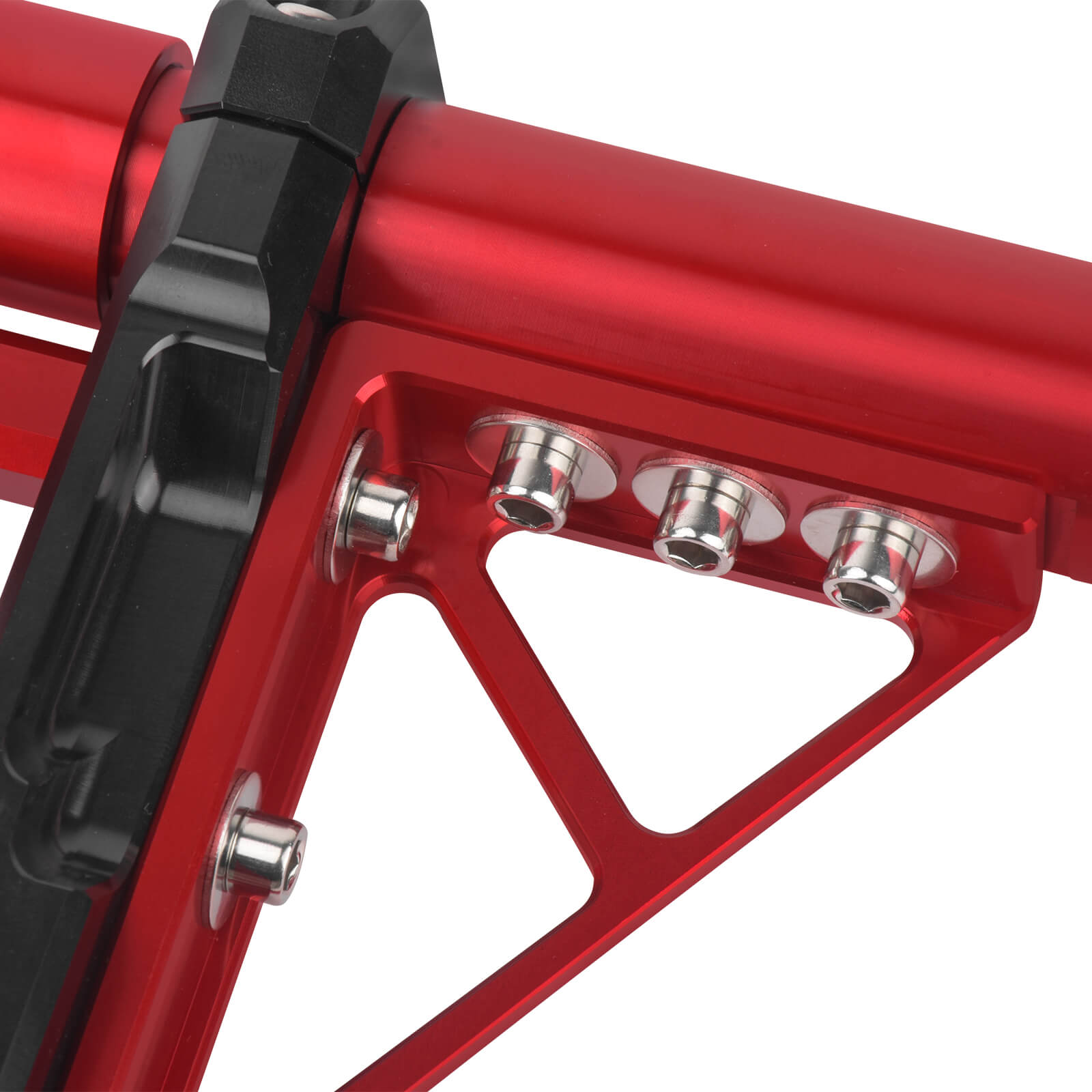 FR007601 mactions red 1.25" Front Highway Crash Bar Pegs for Harley Softail low rider - details