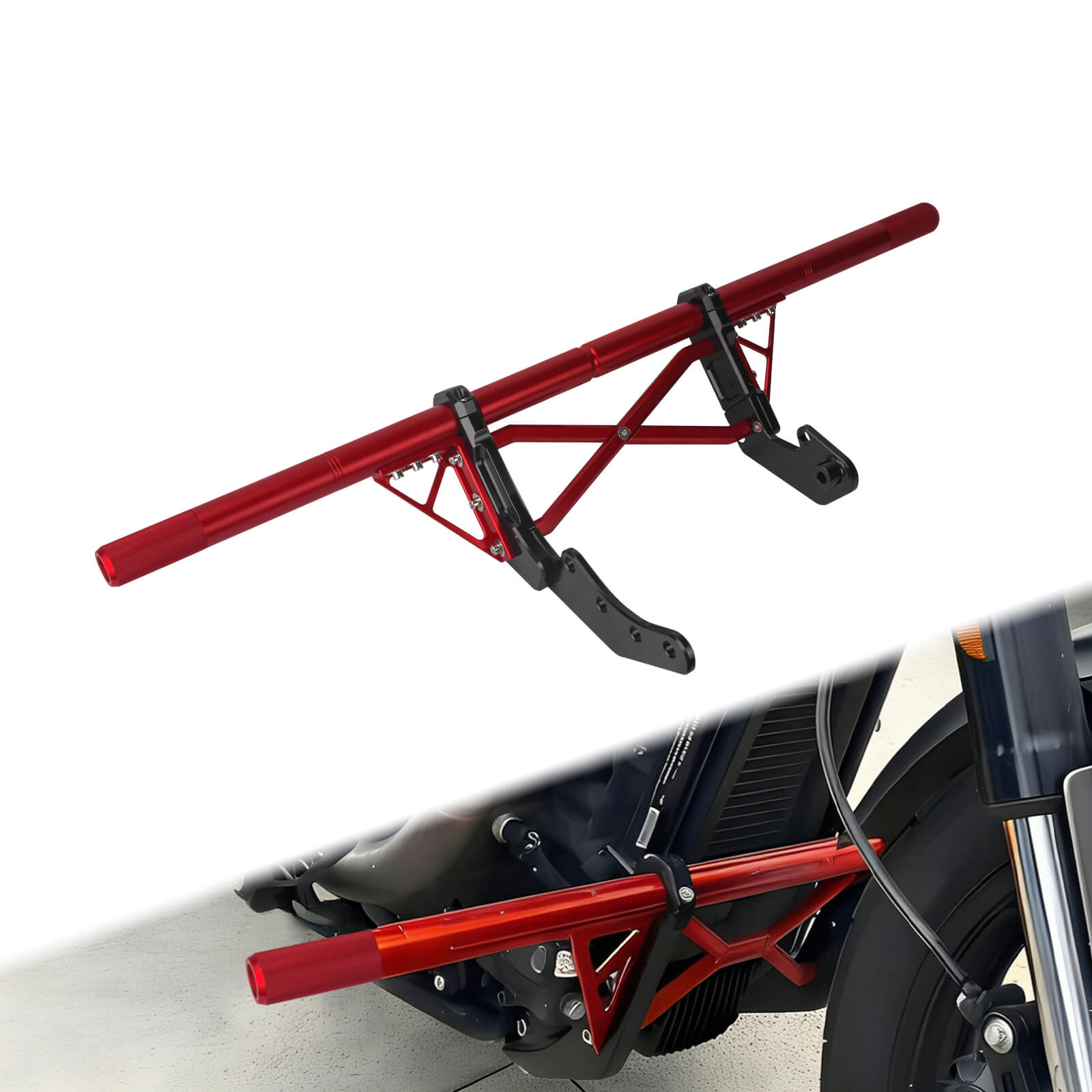 FR007601 mactions red 1.25" Front Highway Crash Bar Pegs for Harley Softail low rider 2025