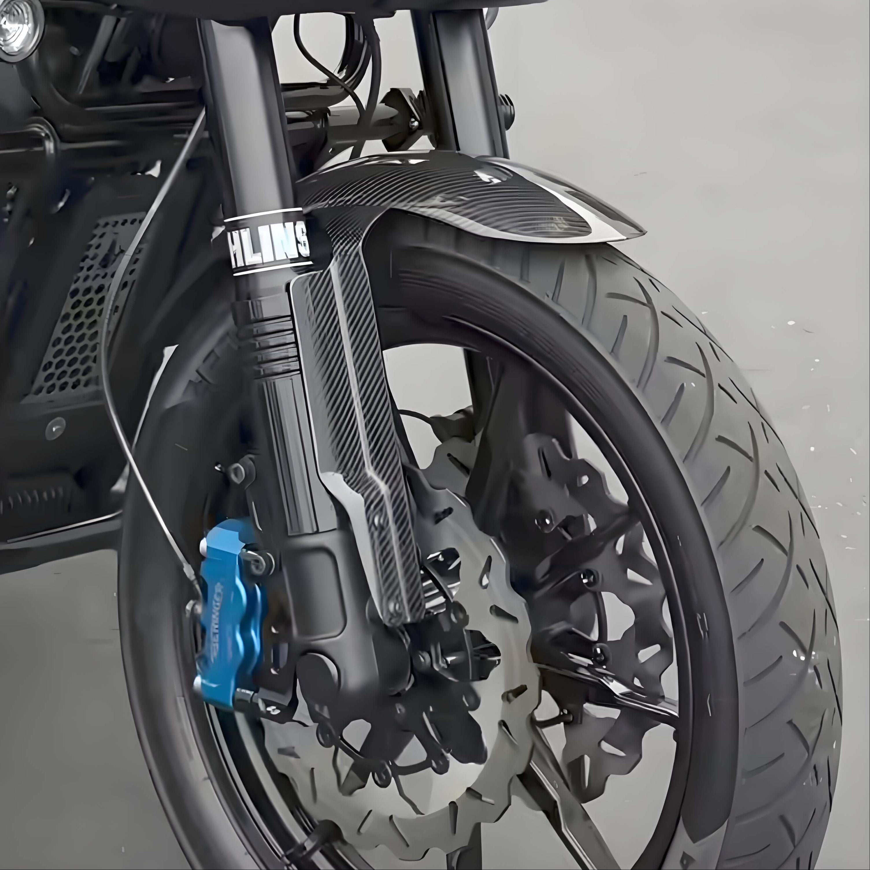 FR008001_Mactions_Real Carbon Fiber Front Fender for M8 Harley Softail Low Rider S & ST '18-'25 Effect