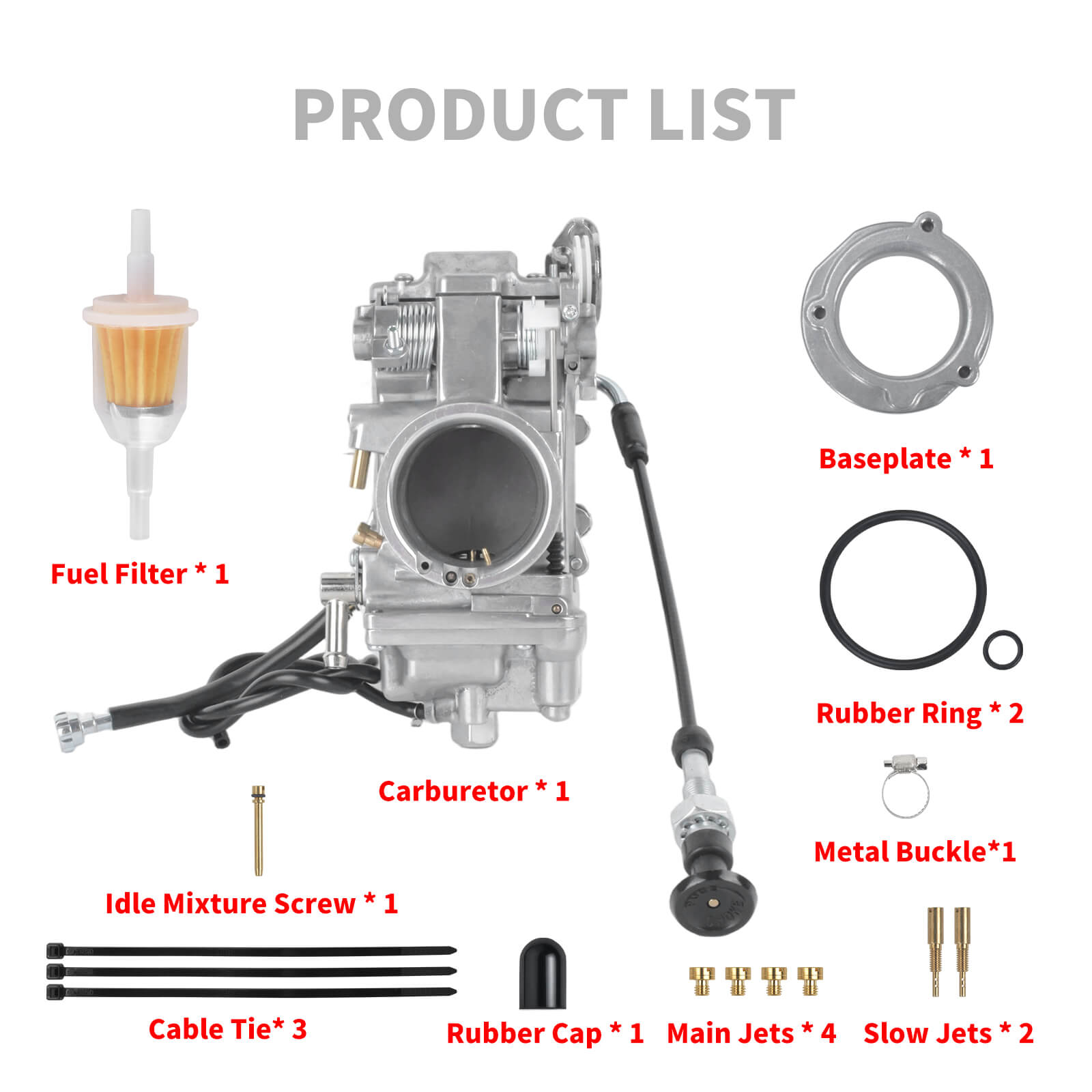 FU001101 Mactions HSR48 mm Carburetor Kit for Harley Dyna Touring Product List