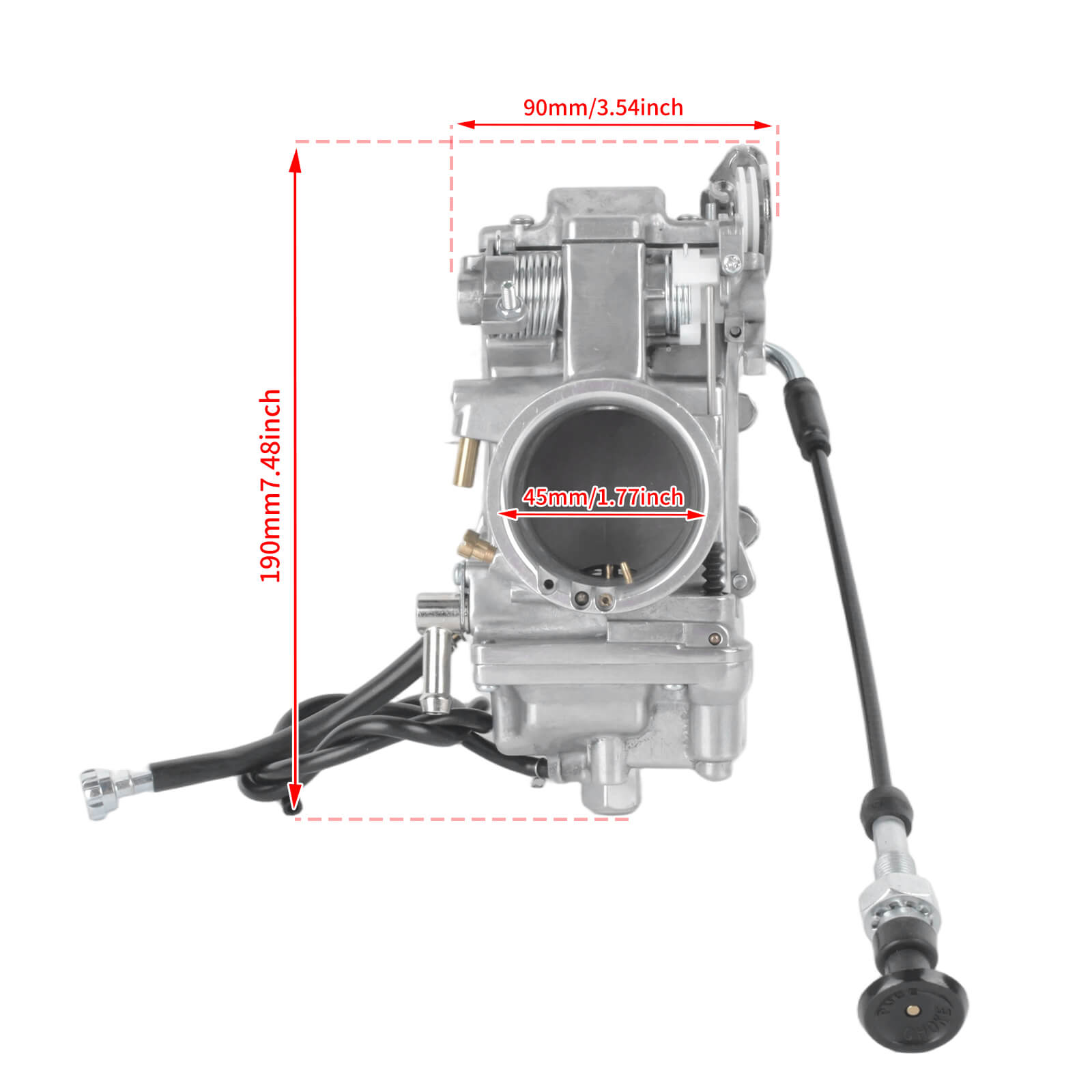 FU001101 Mactions HSR48 mm Carburetor Kit for Harley Dyna Touring Size