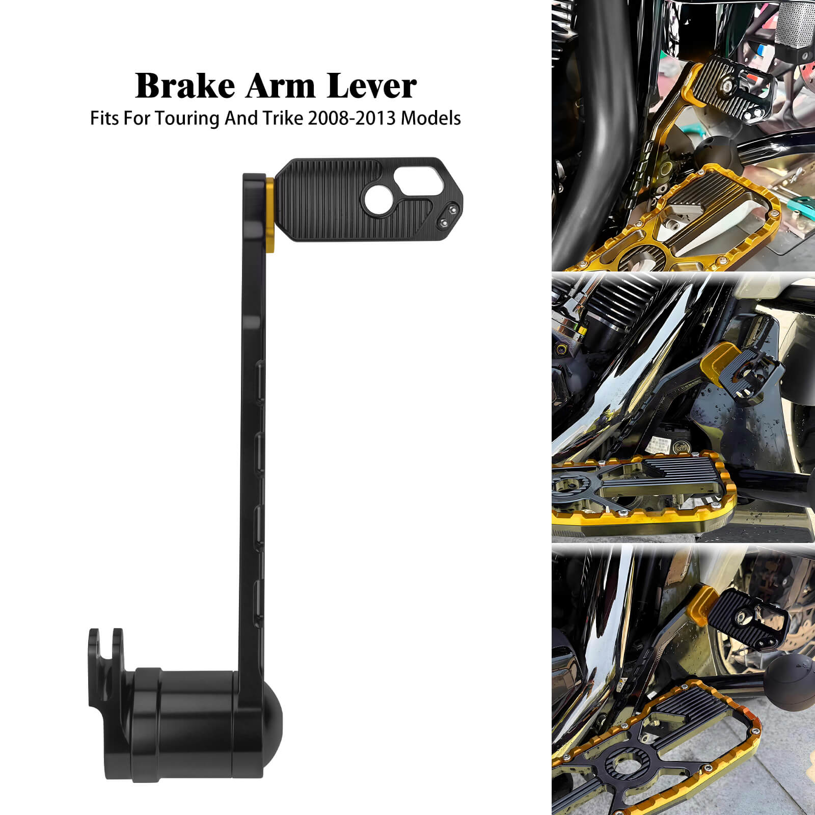 GE001103 Mactions CNC Gold Brake Lever for Harley Touring ‘08-’13 Installation