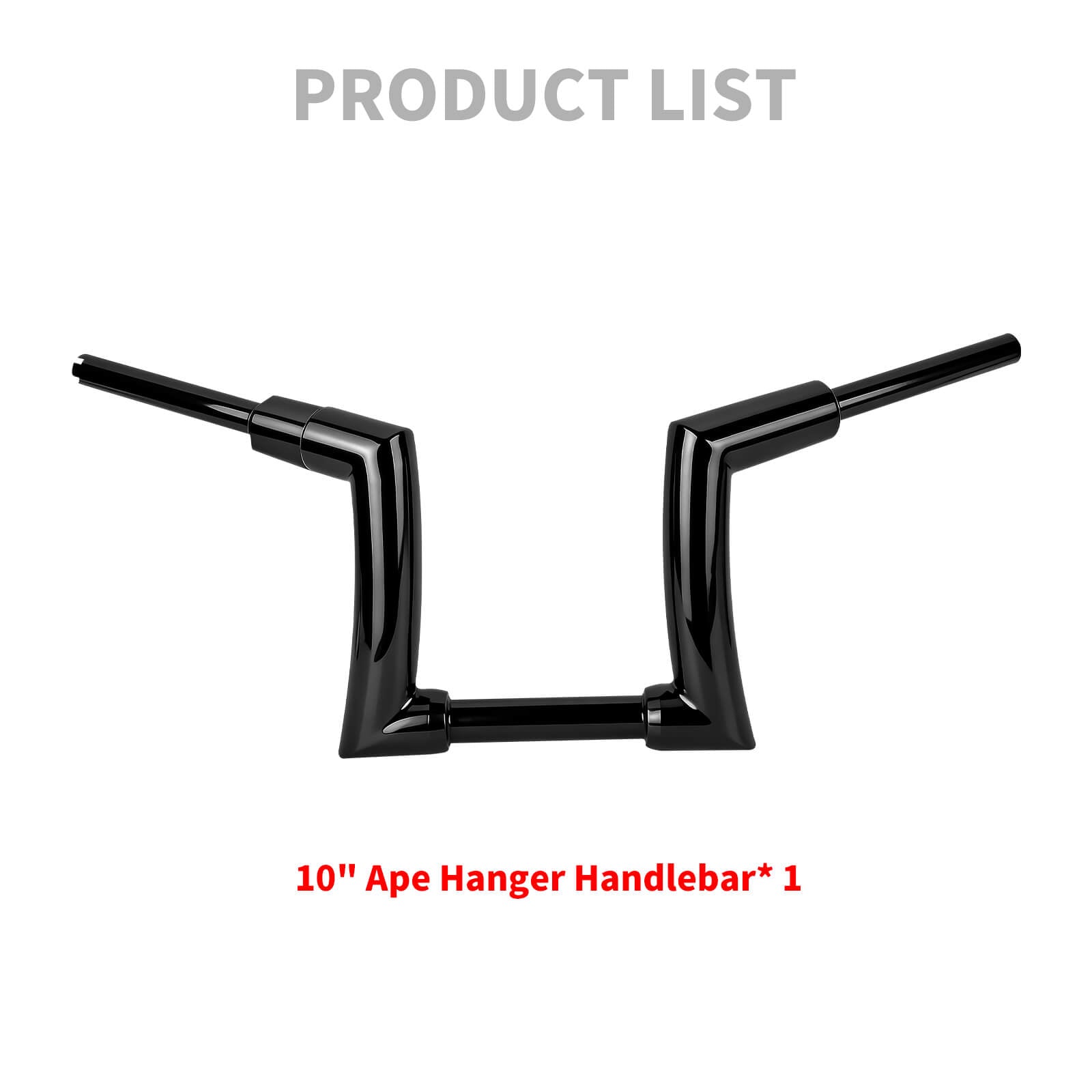 GP008801_Mactions_10" Gloss Black Ape Hanger Handlebars for Harley Sportster Dyna Softail Product List