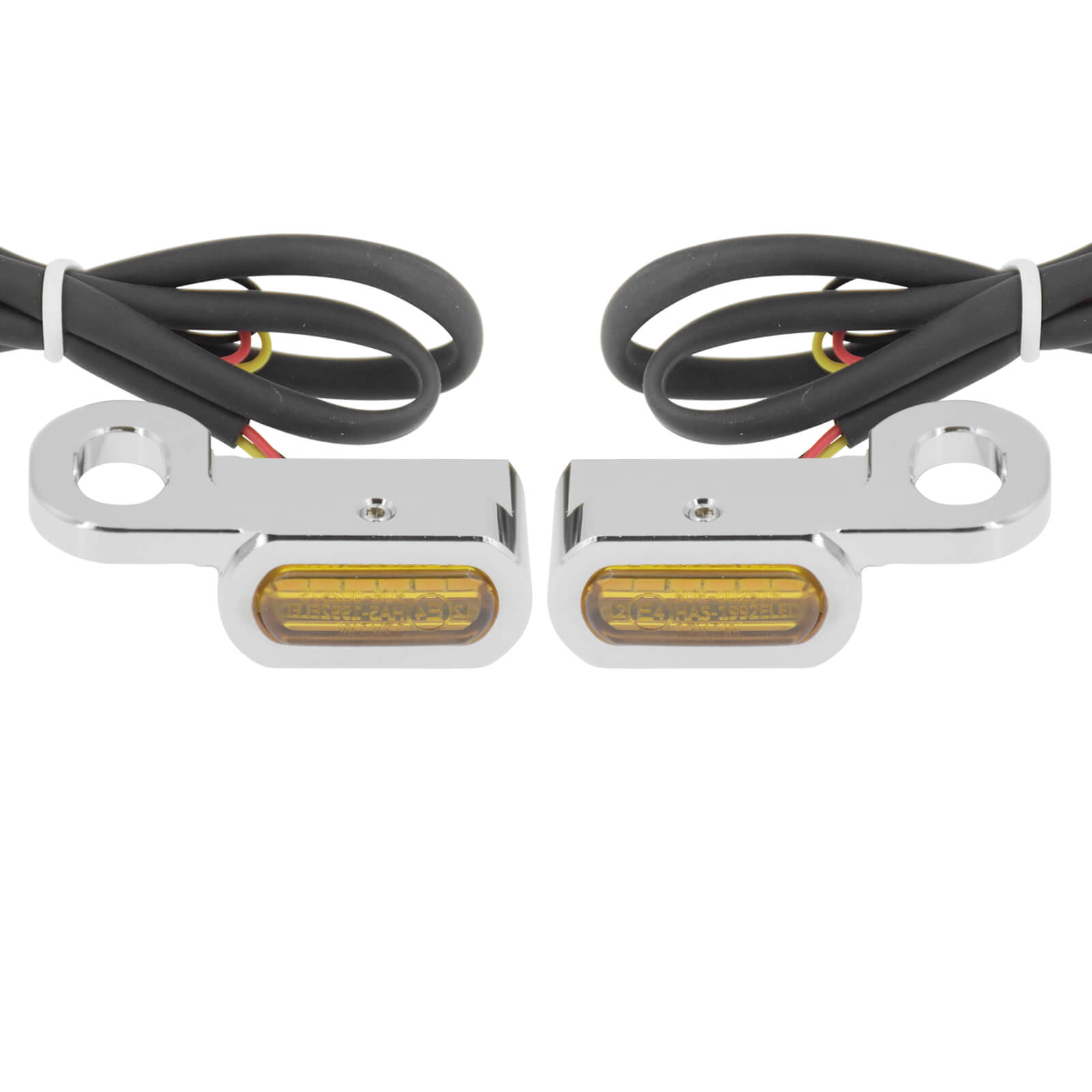 LA0155 mactions LED E-Mark Turn Signal Mini Running Lights for harley touring - chrome