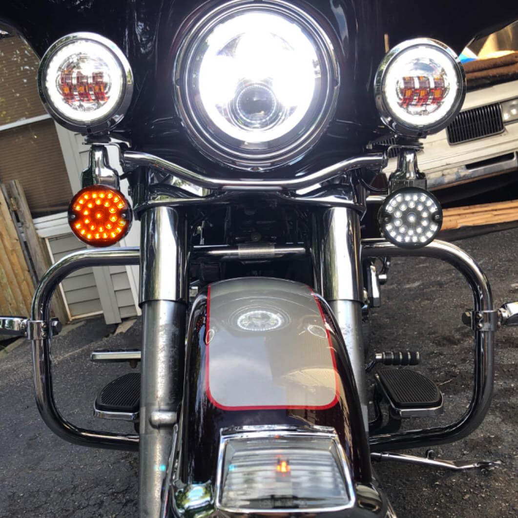 LA020202 mactions Front Rear 1157 LED Turn Signal Lights for harley softail