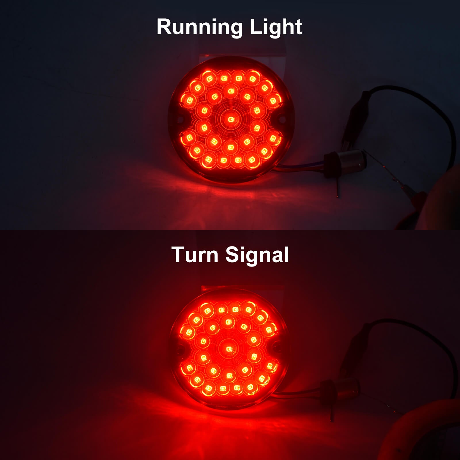 LA020203 mactions Front Rear 1157 LED Turn Signal Lights for harley - grey lens