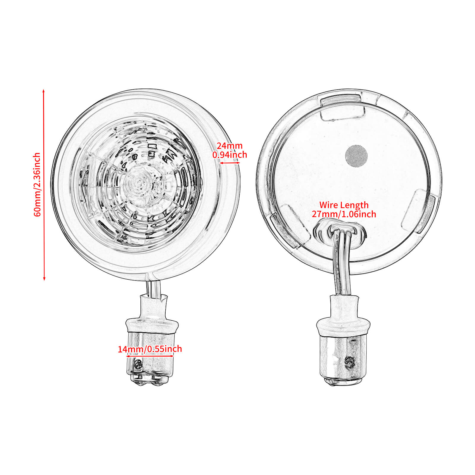 1157 LED Turn Signal Indicator Front&Rear Bullet Lights for Harley Touring Softail Dyna