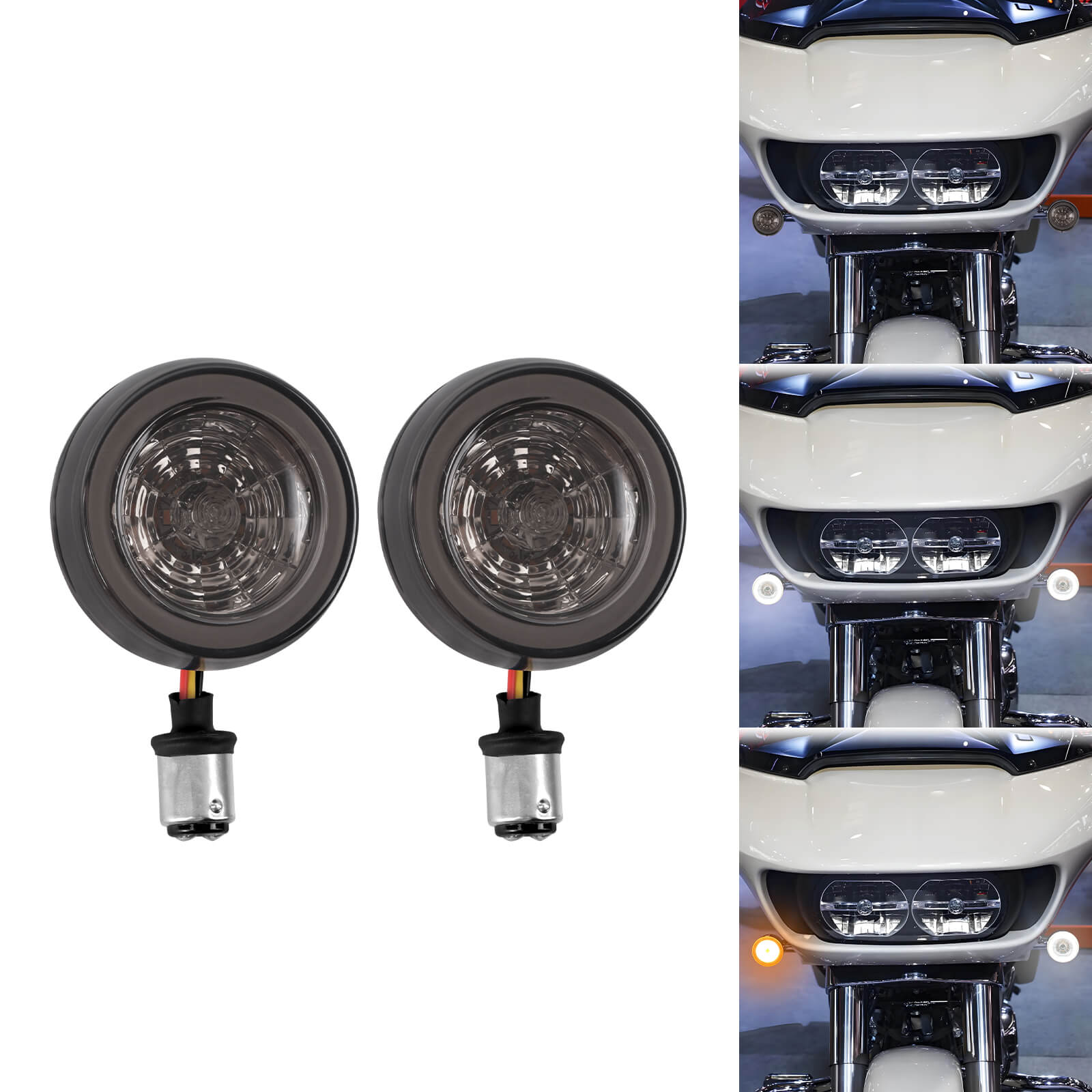 1157 LED Turn Signal Indicator Lights for Harley Touring Softail Dyna Sportster - Front