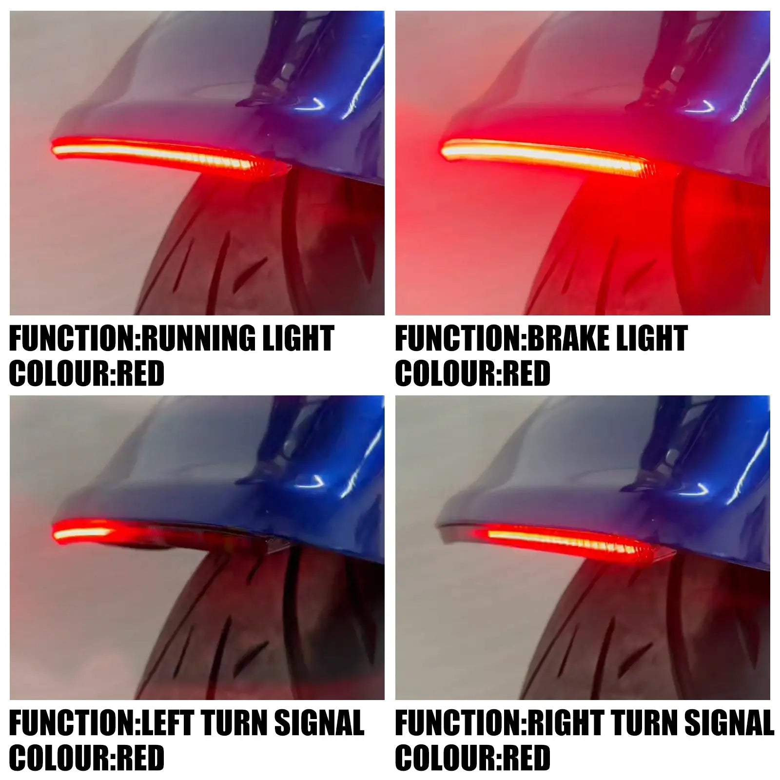 LA022502 mactions LED Rear Fender Taillight for harley softail - lighting color