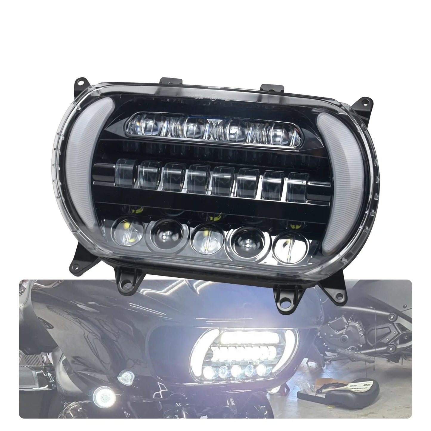 LED DRL Headlight Projector Front Turn Signal Light For Road Glide 2015-up | Mactions