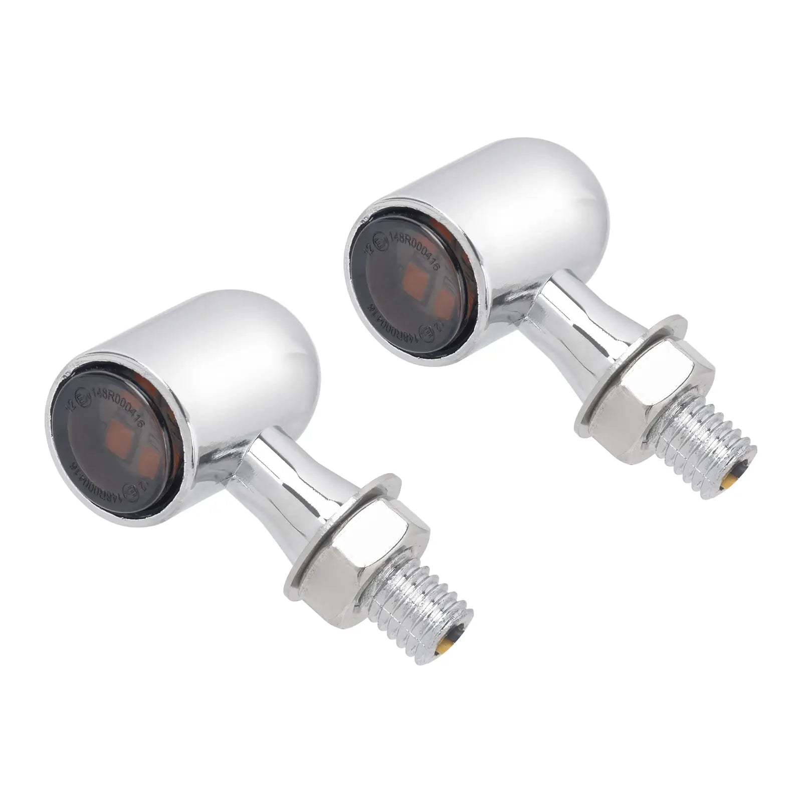 LA023702 motorcycle Front Rear LED Turn Signal Lights mini indicators chrome housing smoke lens