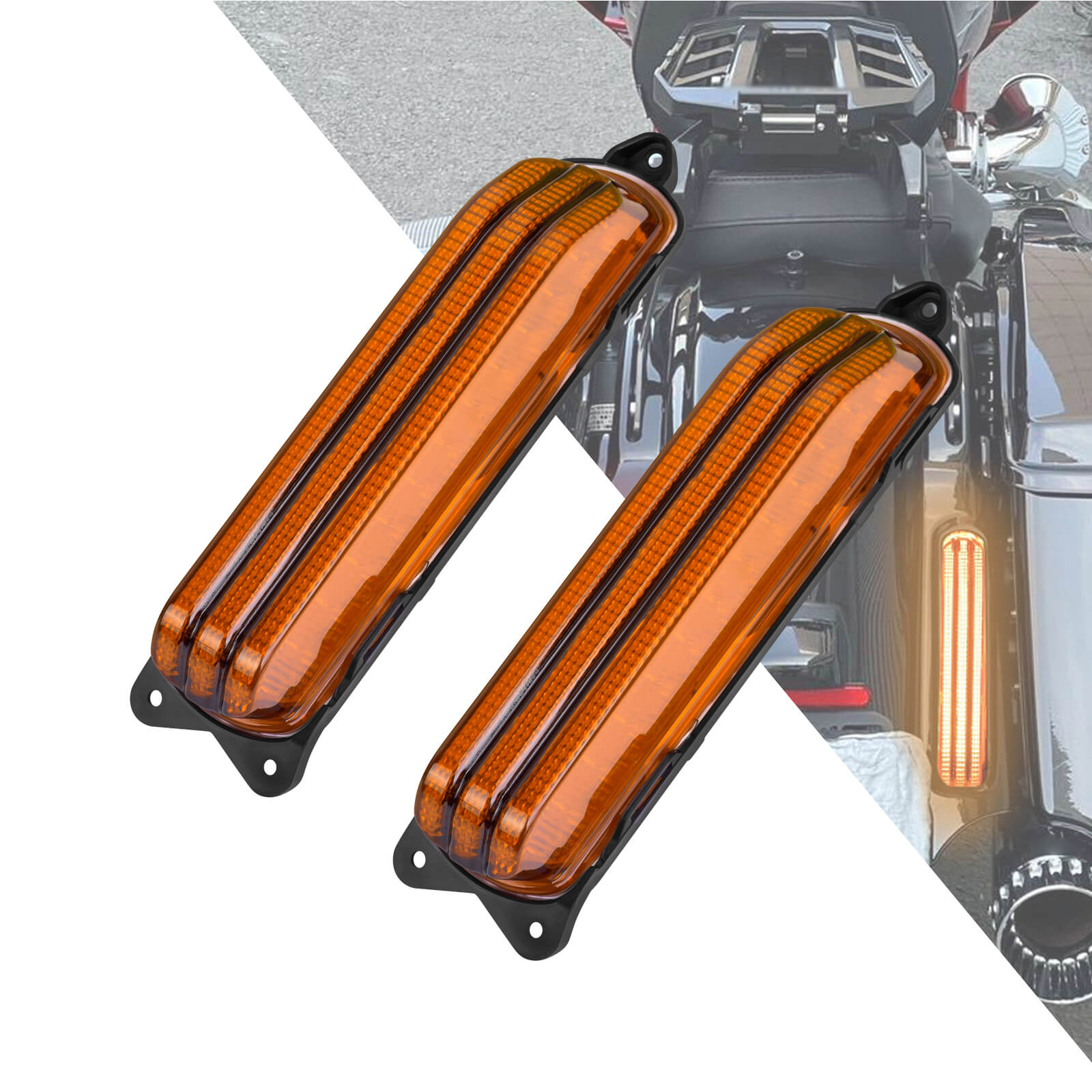 LA028401 mactions LED Rear Fender Extension Fascia Tail Light for harley orange