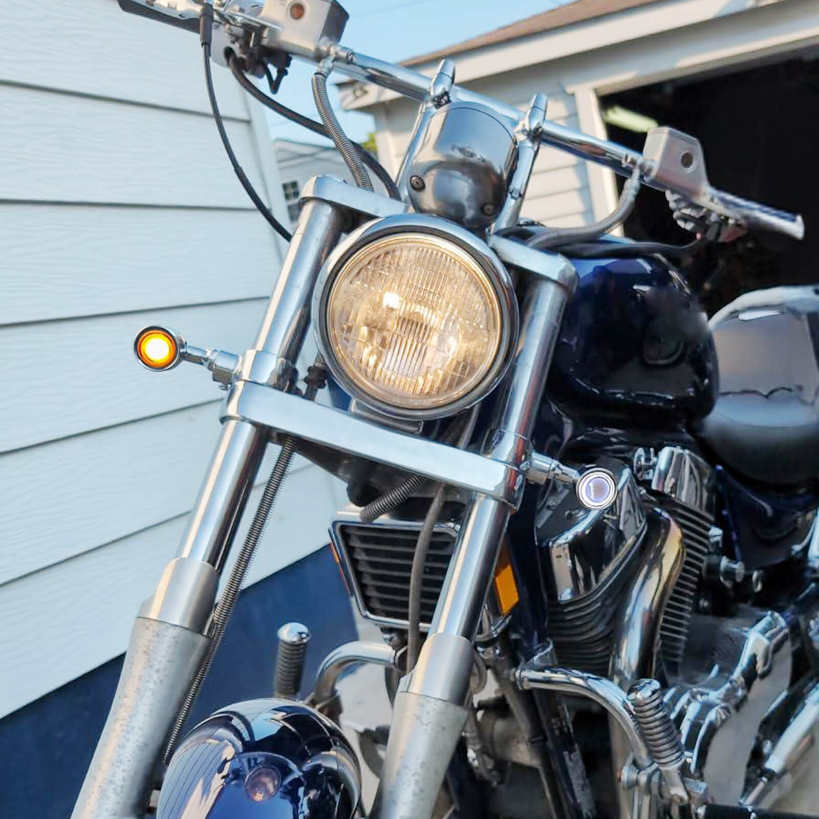 LA029002 mactions  Front LED Turn Signal Bullet Indicator Mini Lights suzuki - effect