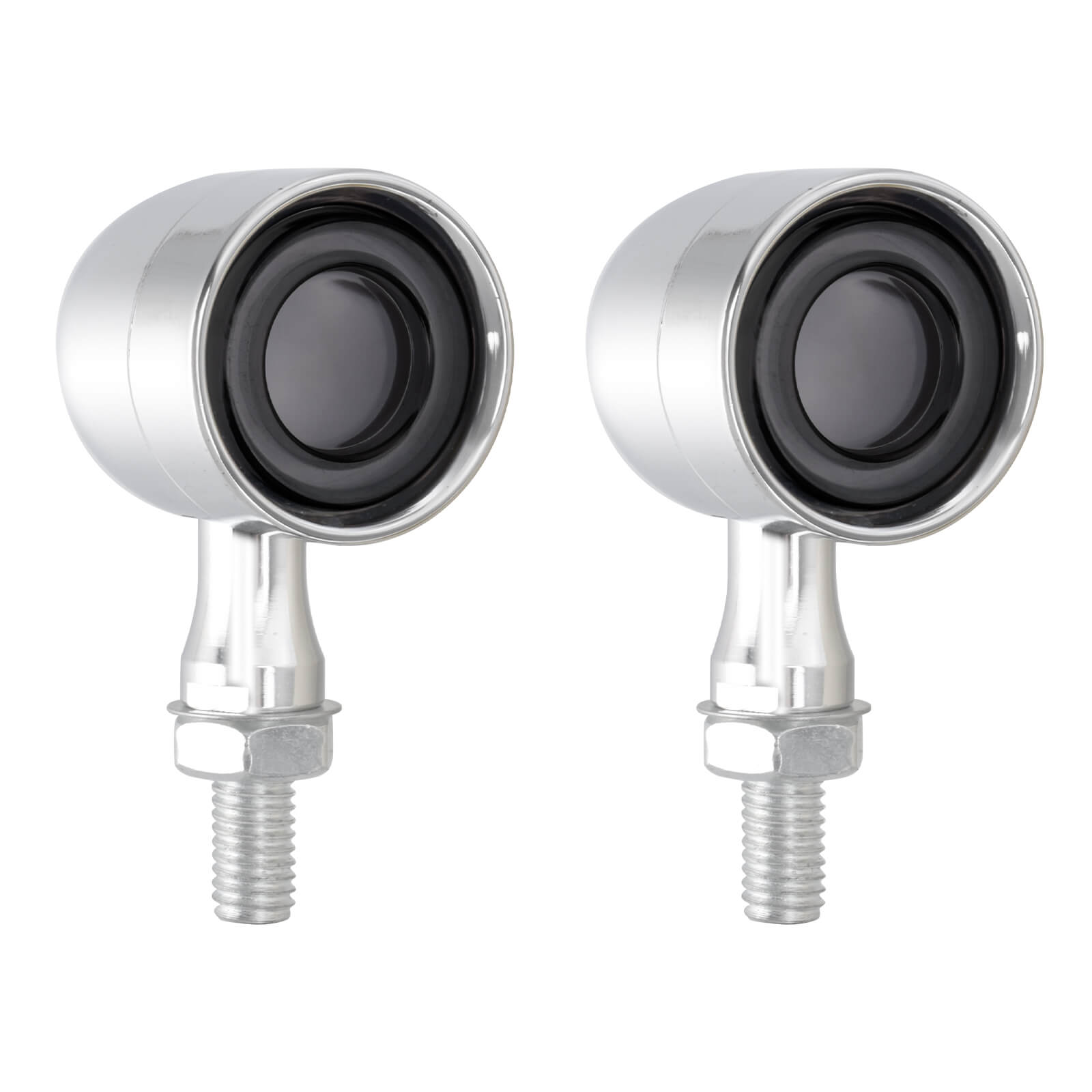 LA029004 Mactions Chrome Universal Front LED Turn Signals Mini Lights Brake Lights for Harley Honda Kawasaki Yamaha Suzuki