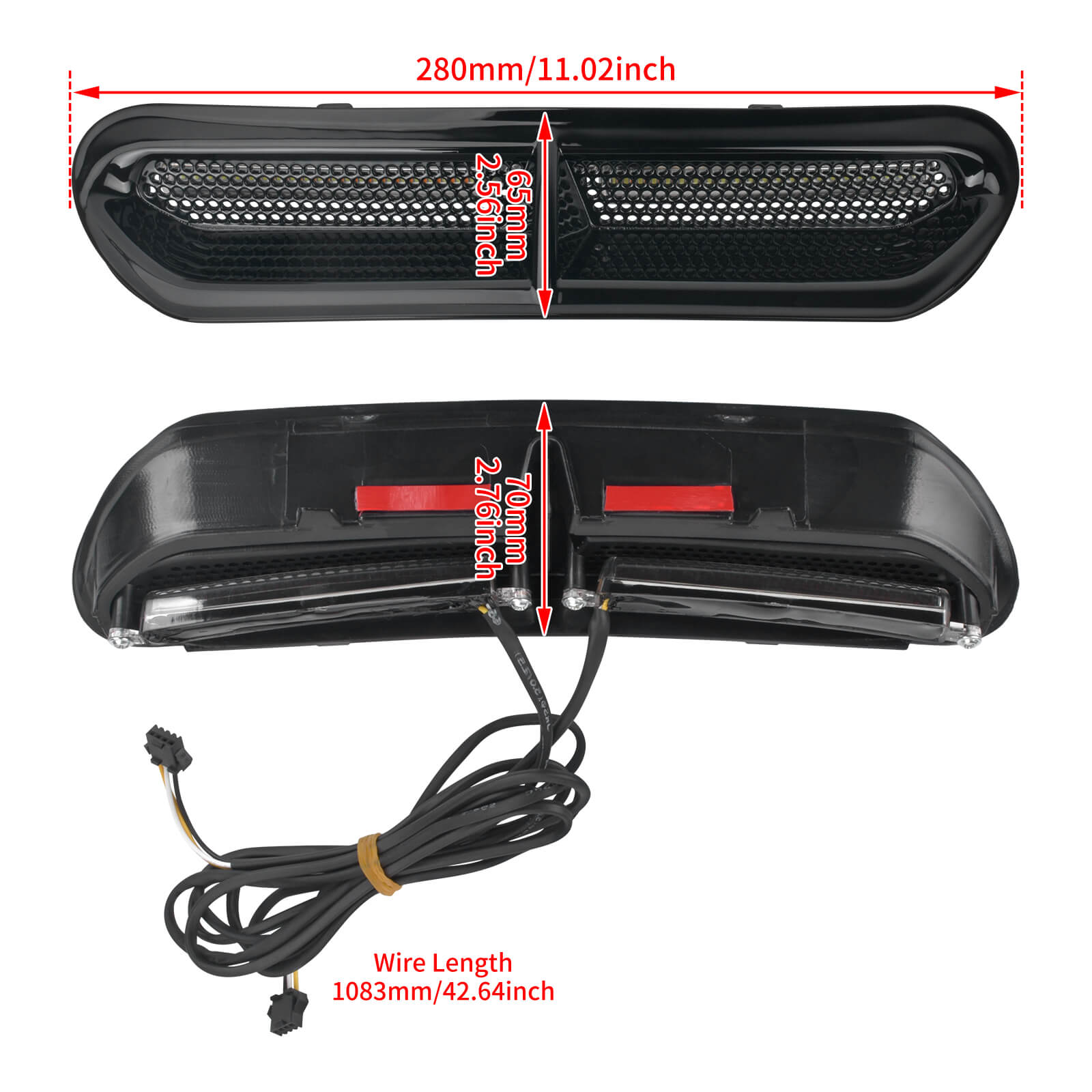 LA0303 Mactions LED Fairing Vent Insert Light for Harley Touring Ultra Limited Size