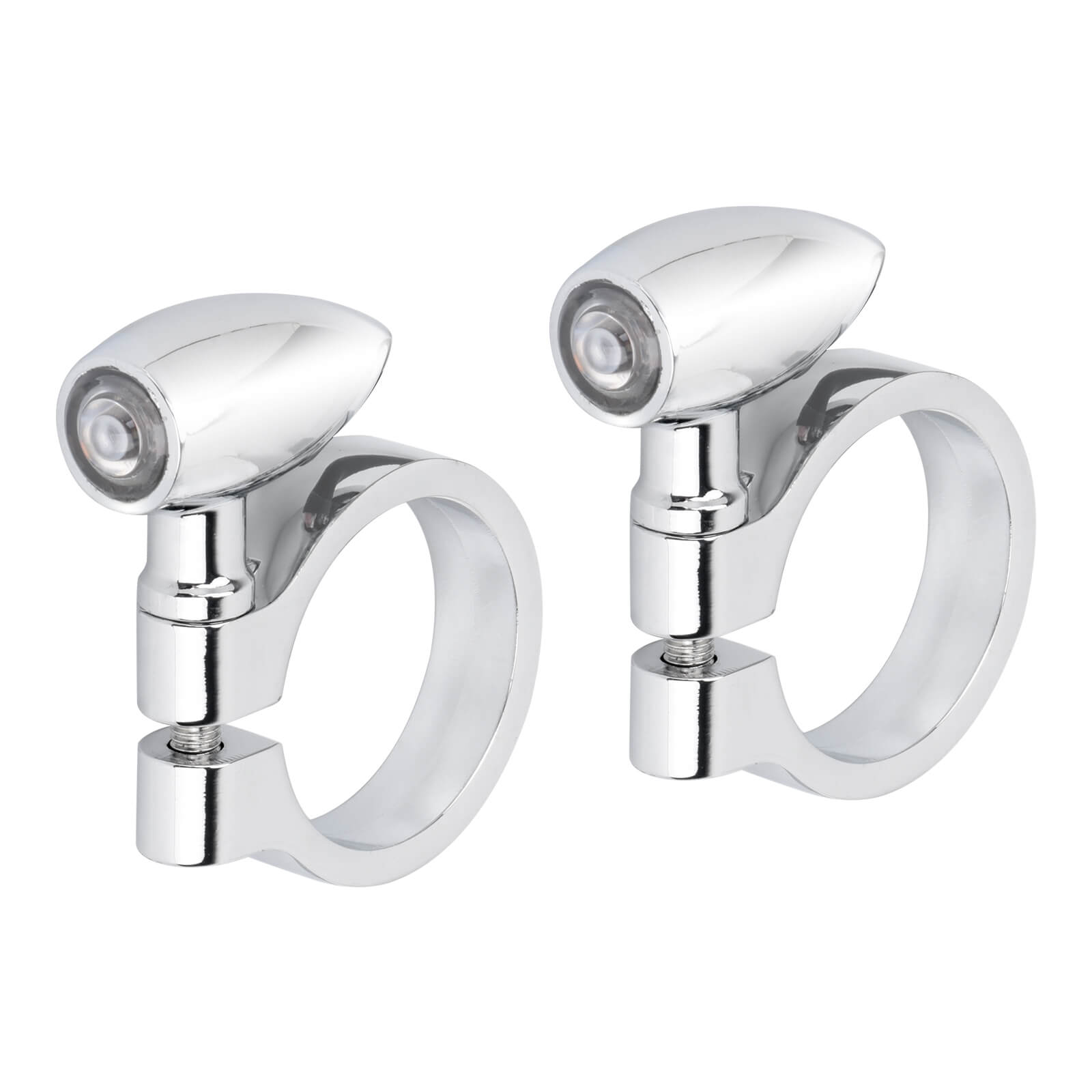 LA030601 mactions Front Fork Tube LED Turn Signal indicator for harley dyna - chrome