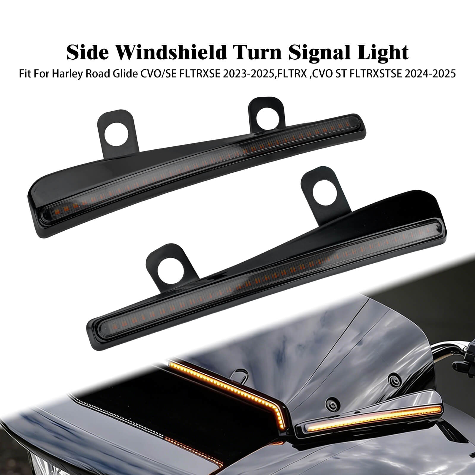LA031001 Mactions Dual-Color LED Windshield Trim Light for Harley Road Glide '23-'25