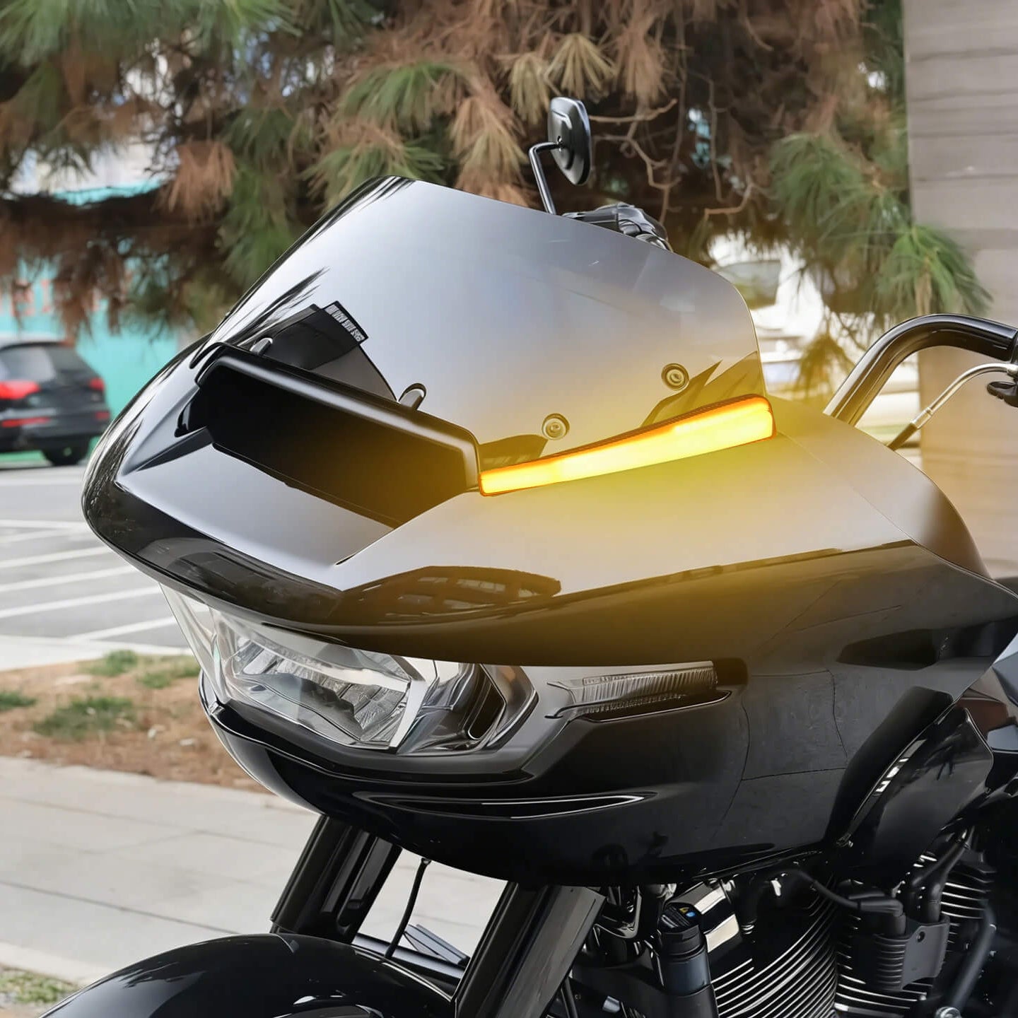 LA031201_Mactions_Custom LED Windshield Side Turn Signals For Harley Road Glide CVO FLTRX '24-Up