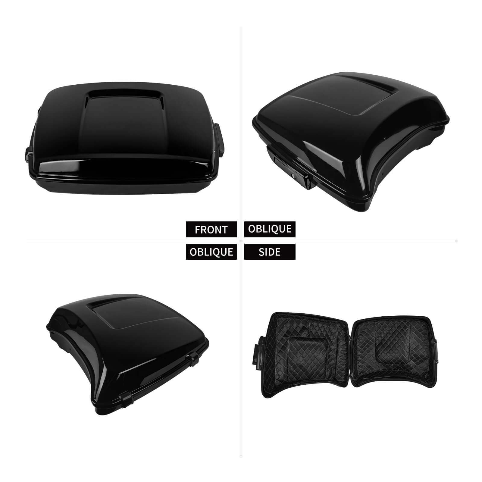 7.5" Chopped Tour Pack Trunk with Liners & Black Latch for Harley Touring '14-'25 | Mactions