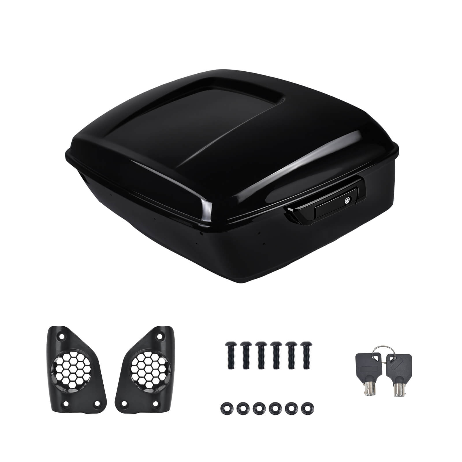 13.5" King Tour Luggage Trunk w/ Diamond Liner & Black Latch For Harley Touring '14-'25 | Mactions