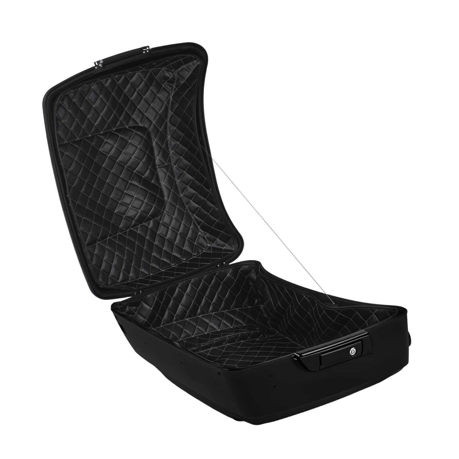 13.5" King Tour Luggage Trunk w/ Diamond Liner & Black Latch For Harley Touring '14-'25 | Mactions