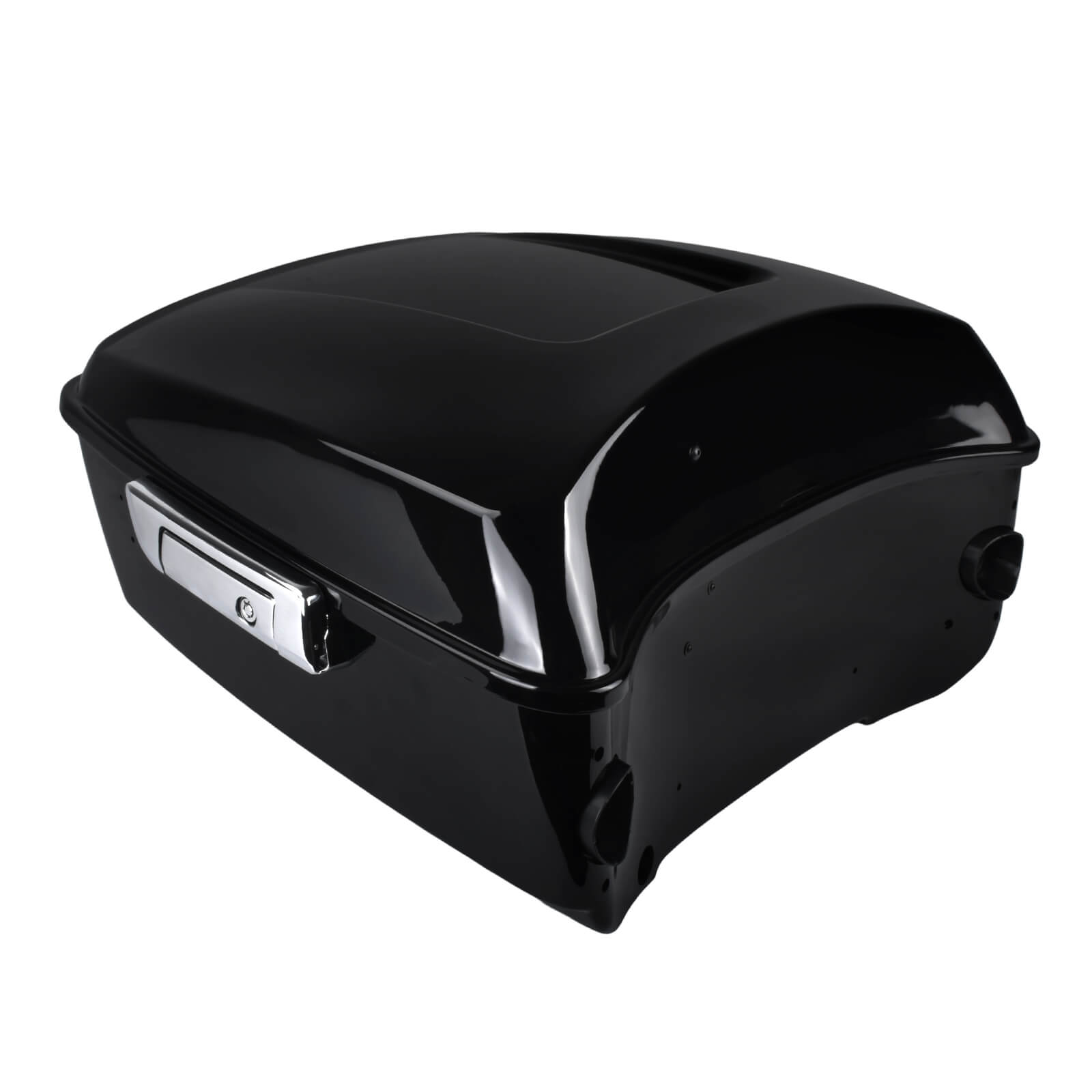 LU000106 mactions Vivid Black 13.7" King Tour Pack Trunk & Chrome Latch for Harley Bagger 2025
