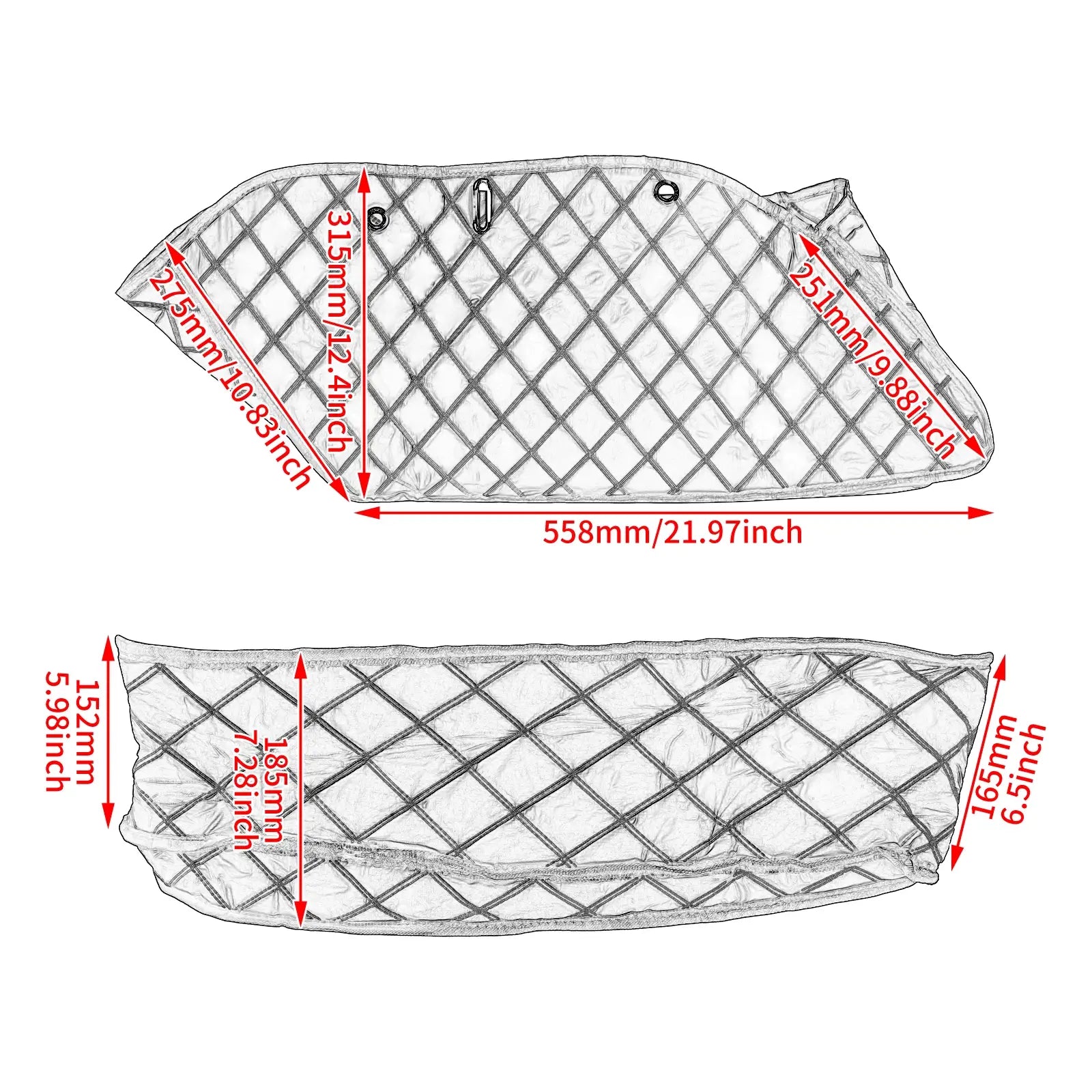 LU000502 mactions Extended Saddlebag Liner Insert organizer For Indian pursuit - size