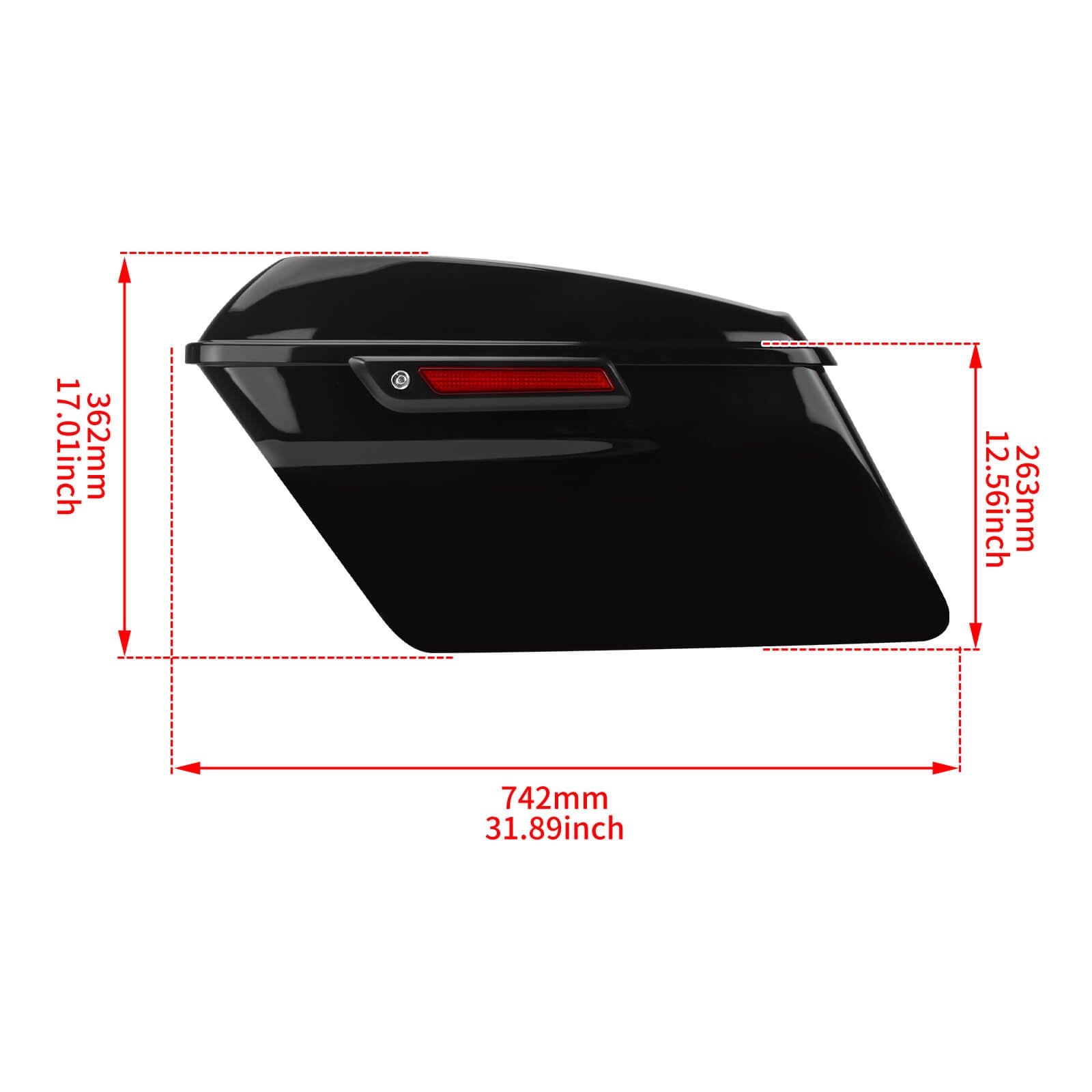LU0006 Mactions Hard Saddlebags For Harley Touring '14-'24 Size