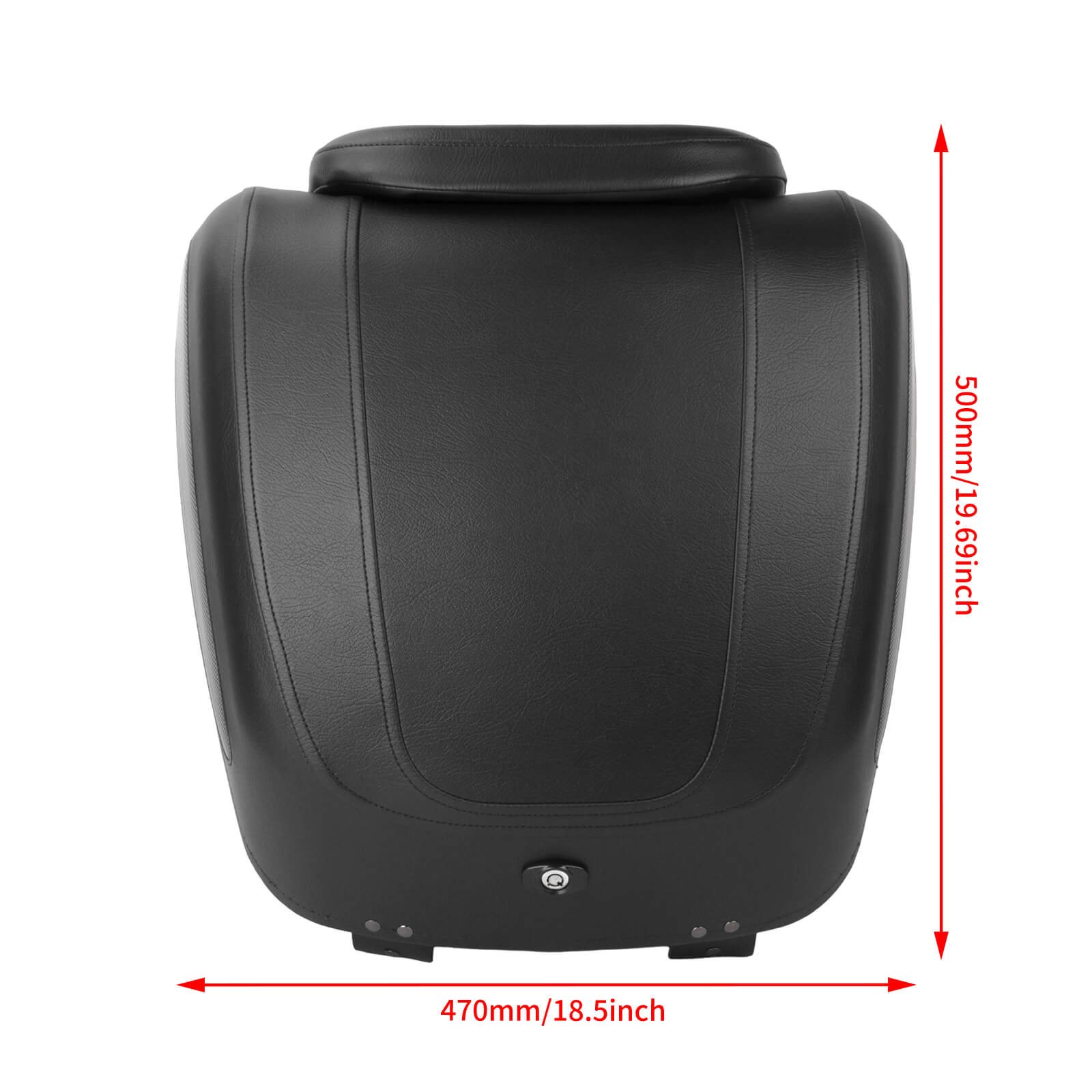 Premium Universal Motorcycle Tour Trunk with Lock & Cushion for Harley & Cruisers | Mactions