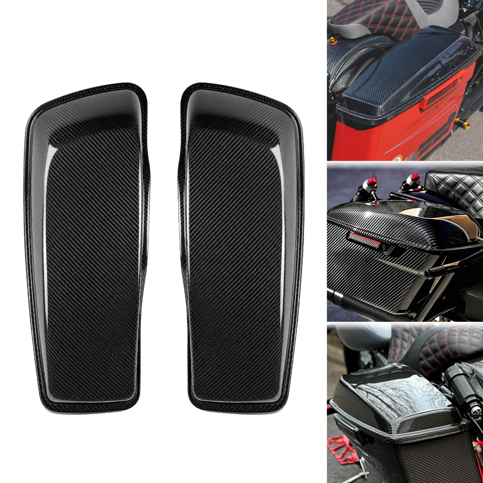 LU002801 mactions carbon fiber saddlebag lids touring 2014 black effect