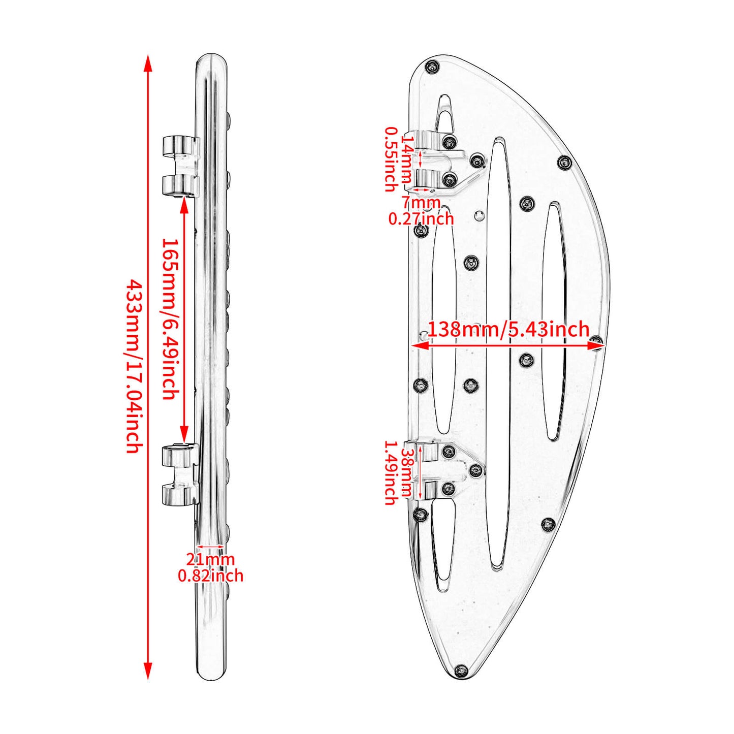 Passenger Rider Floorboards Foot Rest Set Fit For Harley Touring Softail | Mactions