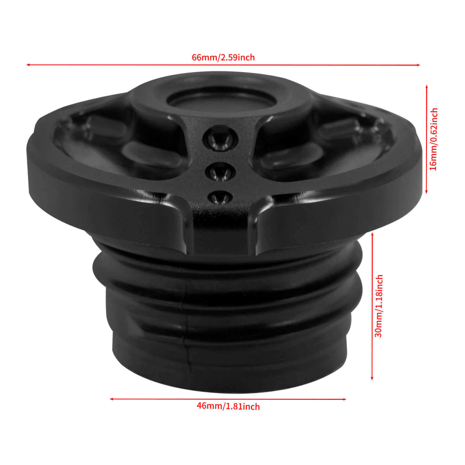 Threaded Black Gas Cap for Harley Dyna Softail Sportster '92-'24 | MActions