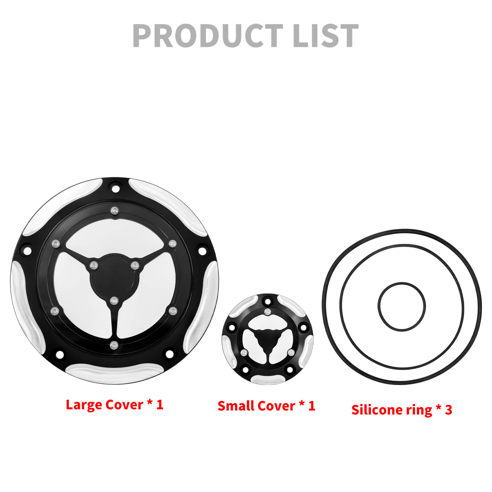MP0663-S3 mactions 5-Hole Clear Glass Derby & Timing Cover Set For Harley Softail 2018
