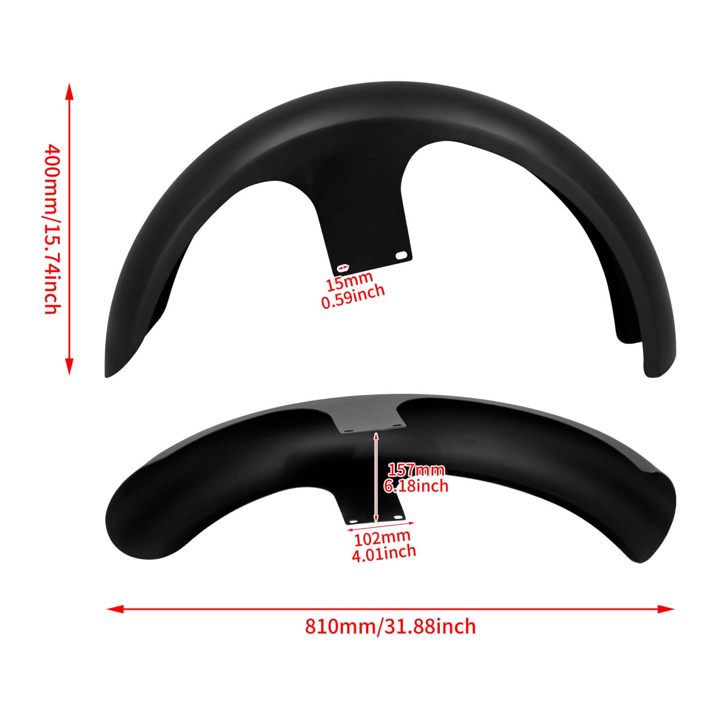 Mactions road glide 23 inches front fender gloss black CR026407
