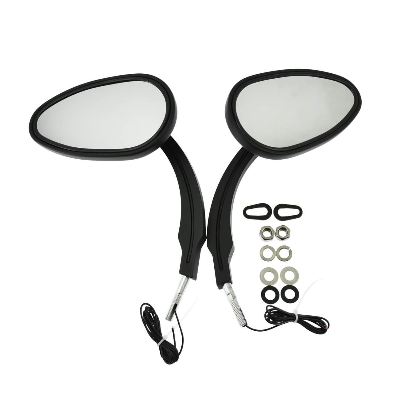thumbnail image 2 of DREAMIZER Motorcycle Rearview Mirrors With Integrated LED Turn Signals – Black, 360° Adjustable (Universal For Honda, Yamaha, Kawasaki, Suzuki) 2 of 5