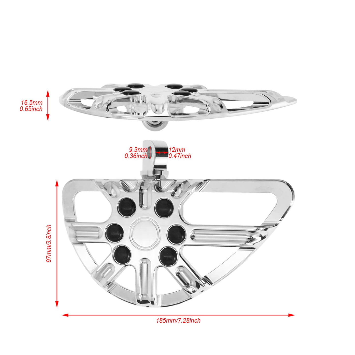 CNC Stretched Passenger Footboards Fits Harley Sportster Touring Dyna Softail | Mactions