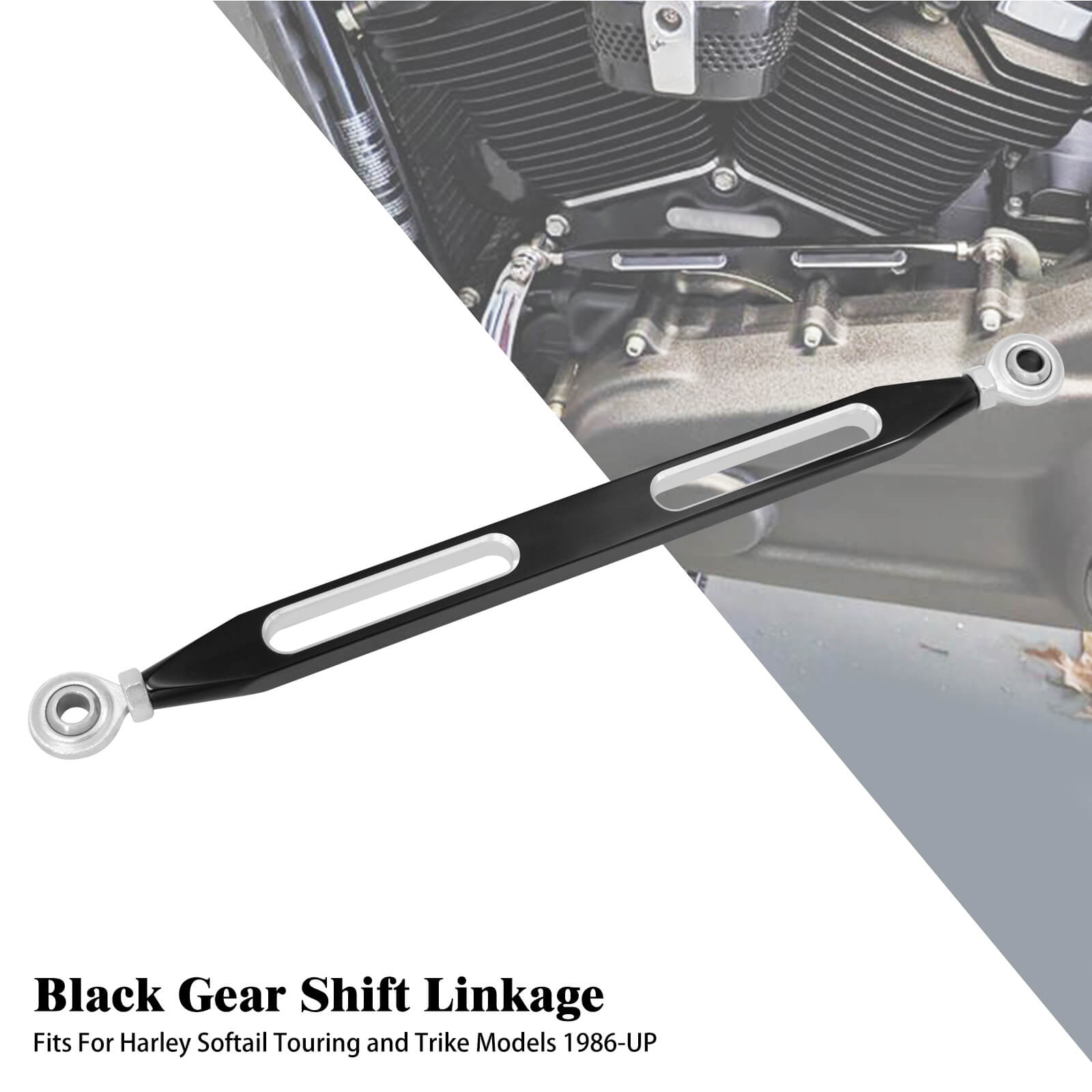 PE002701_Mactions_Custom Anodized Aluminum Shift Linkage for Harley Softail Touring Trike '86-'25 Black