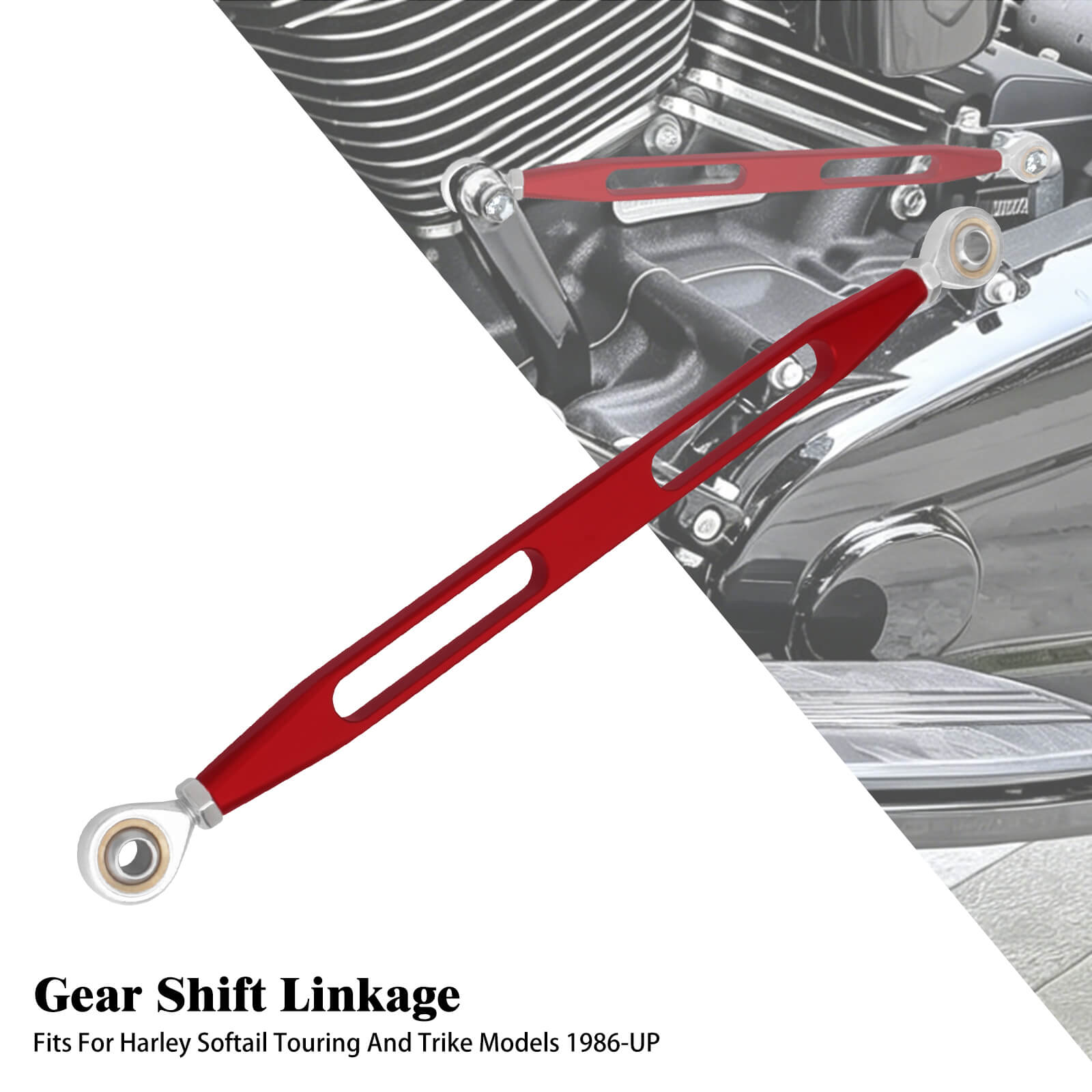 PE002703_Mactions_Custom Anodized Aluminum Shift Linkage for Harley Softail Touring Trike '86-'25 Red