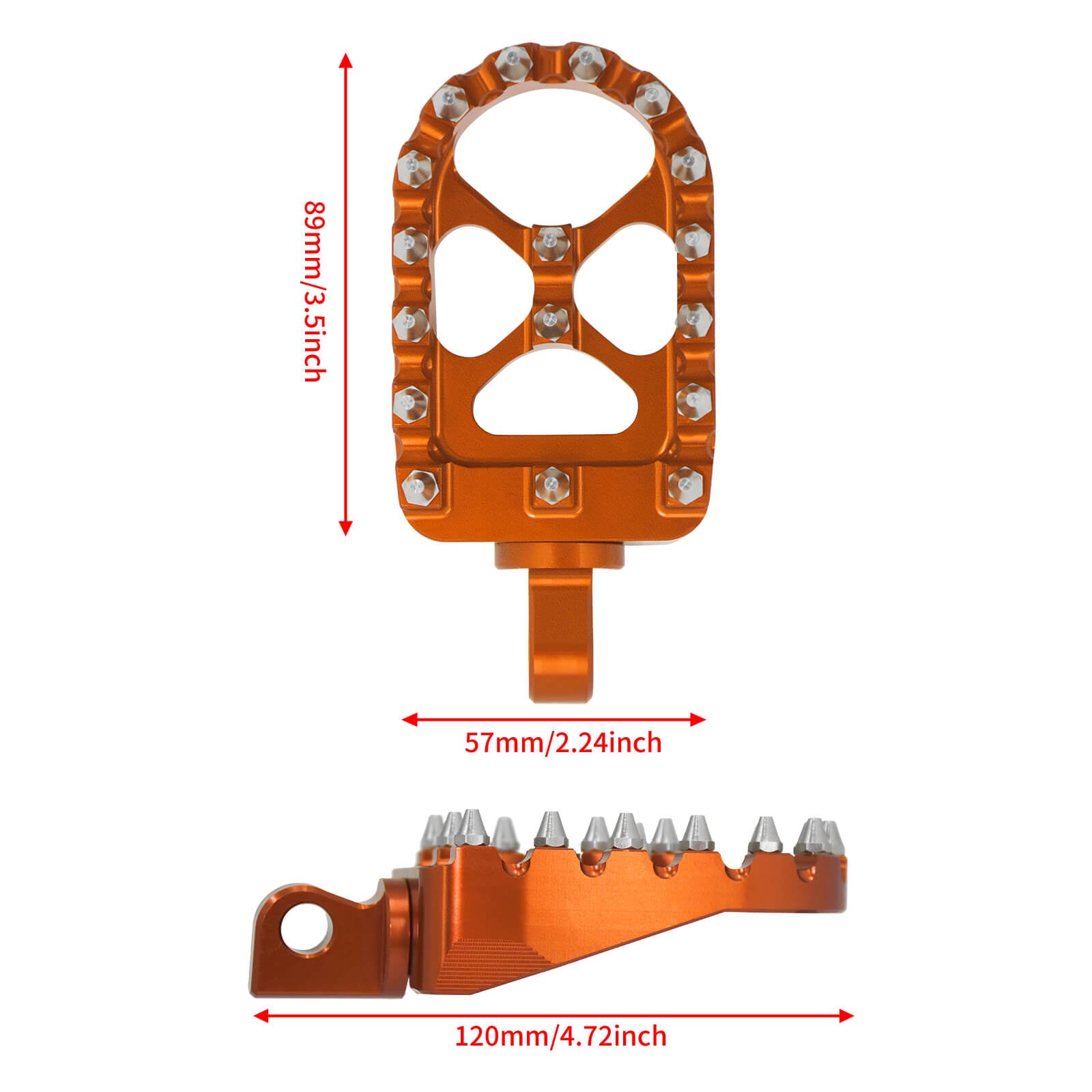 PE010608 Mactions Foot Pegs 360° Roating Offroad Footpegs for Harley Size