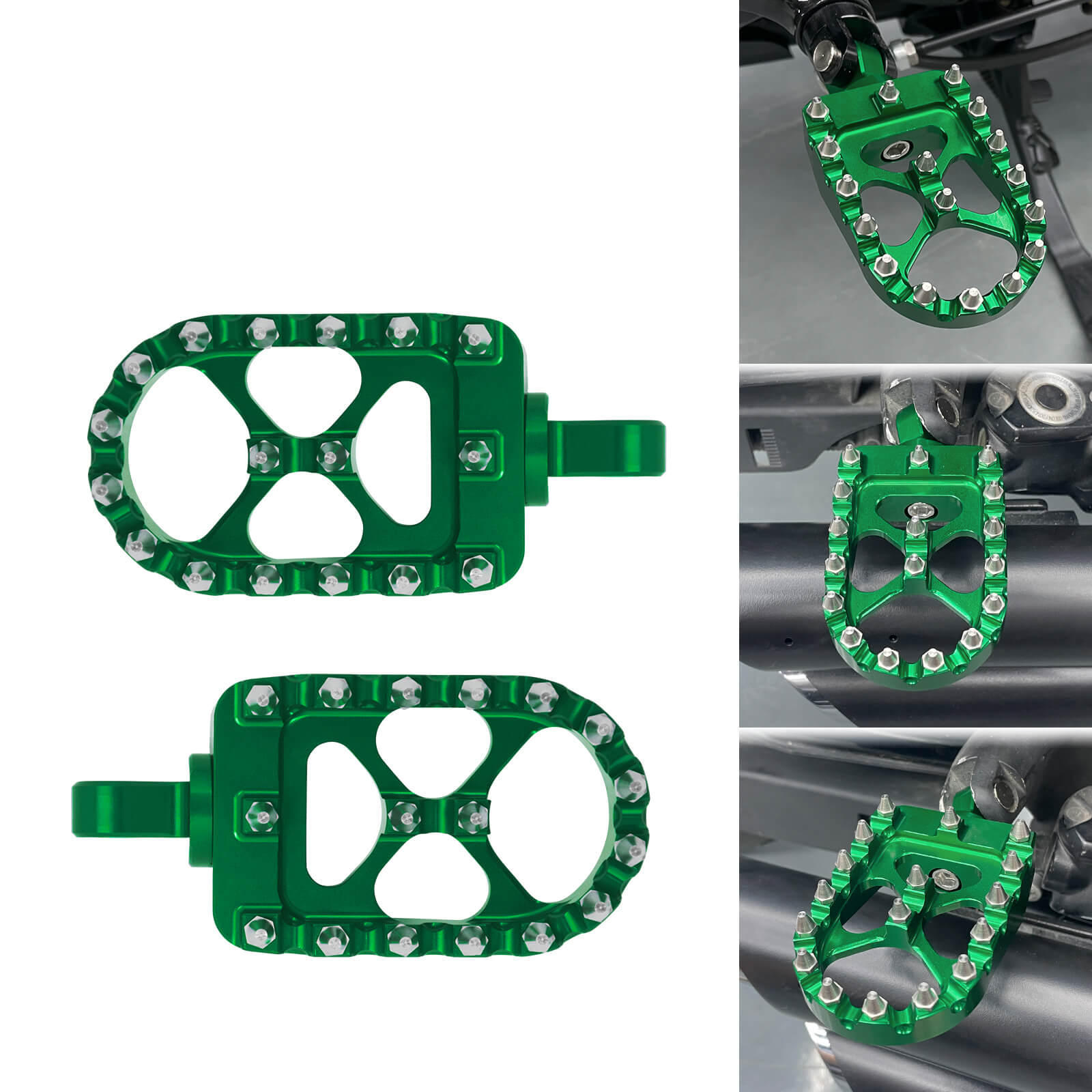 PE010609 mactions mx footboards foot pegs pedals softail road glide 2025 green effect