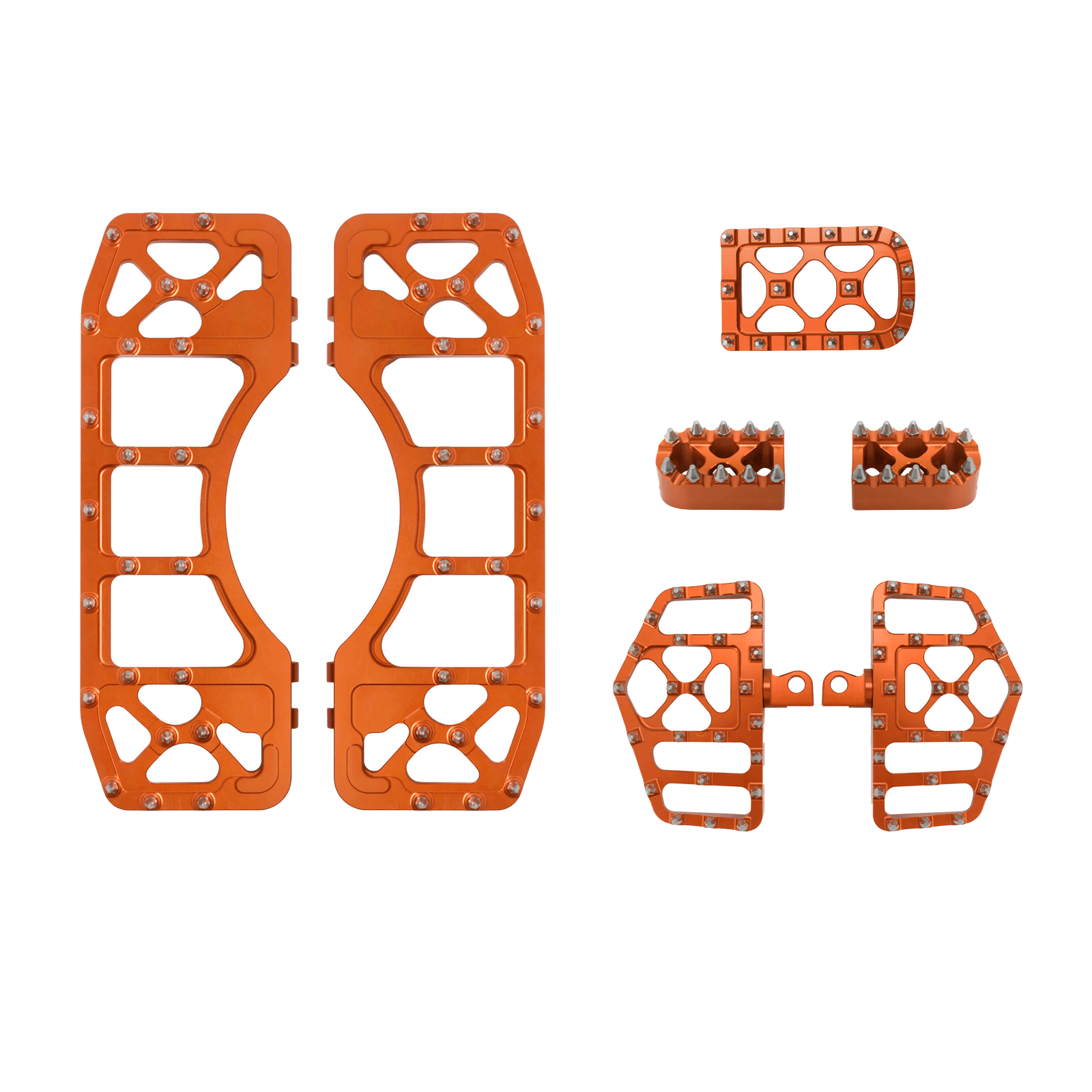 CNC Driver Floorboards and Pegs Set for Harley Softail Touring - Orange  | Mactions