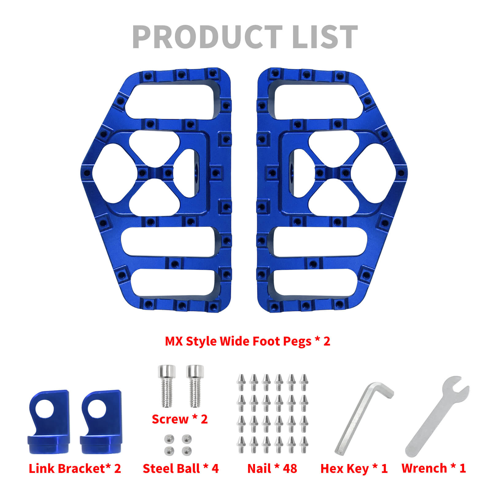 PE011805 mactions Blue CNC Male Mount-Style Wide Footboards for harley touring - product list