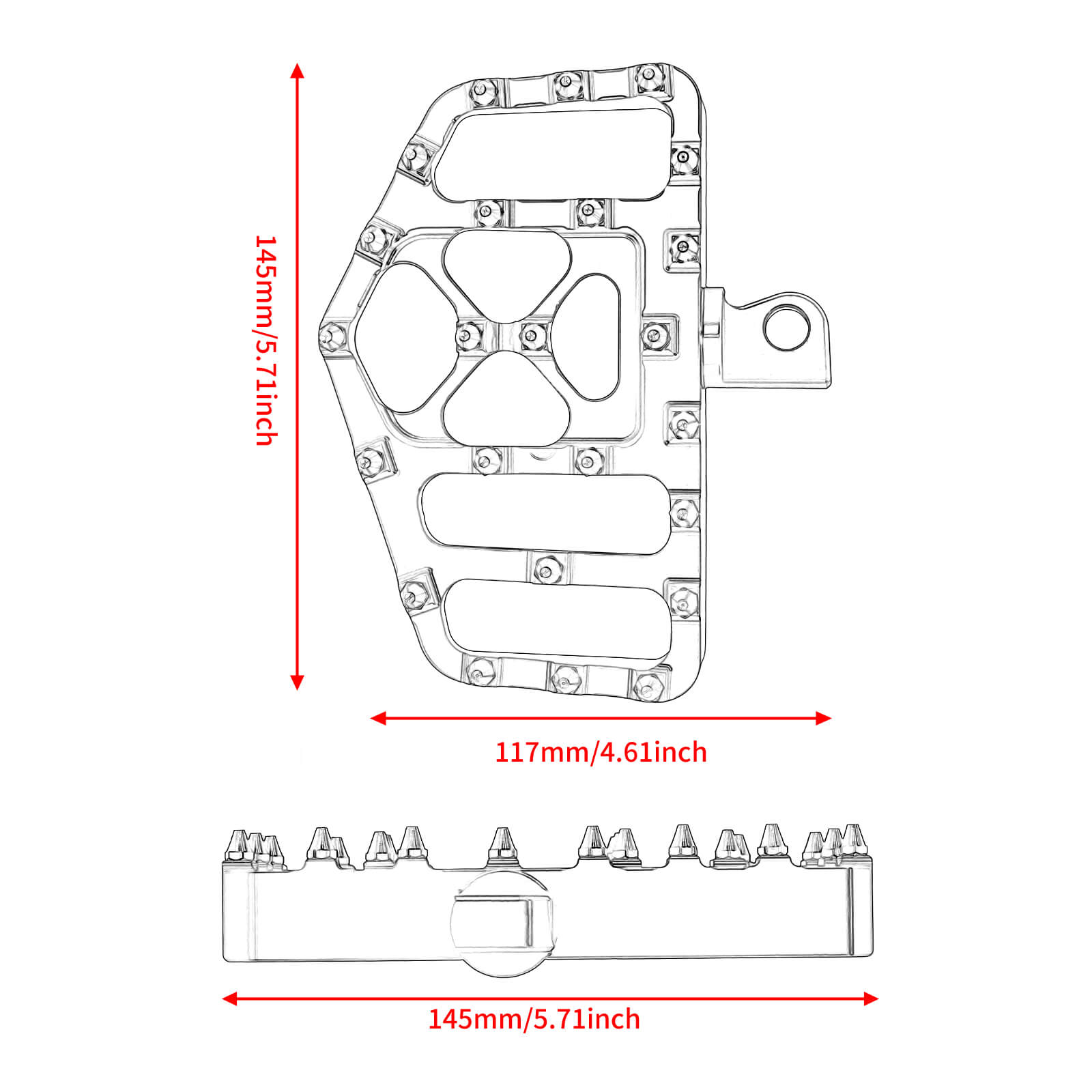 PE011805 mactions Blue CNC Male Mount-Style Wide Footboards for harley touring - size