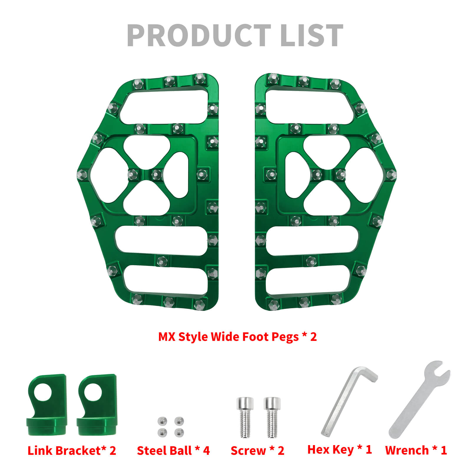 PE011807 mactions mx style wide foot pegs floorboard touring softail 1991 green product list