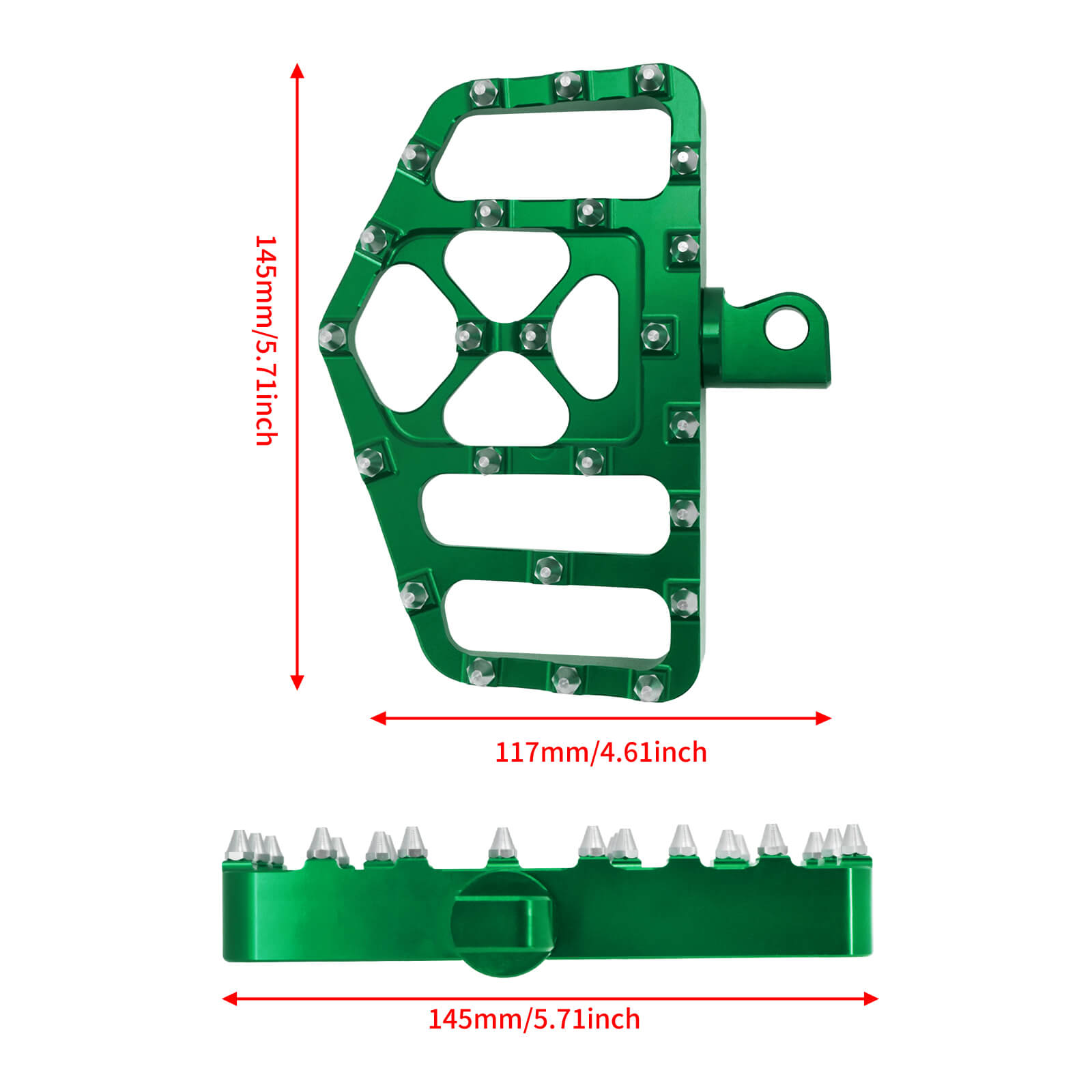 PE011807 mactions mx style wide foot pegs floorboard touring softail 1997 green size
