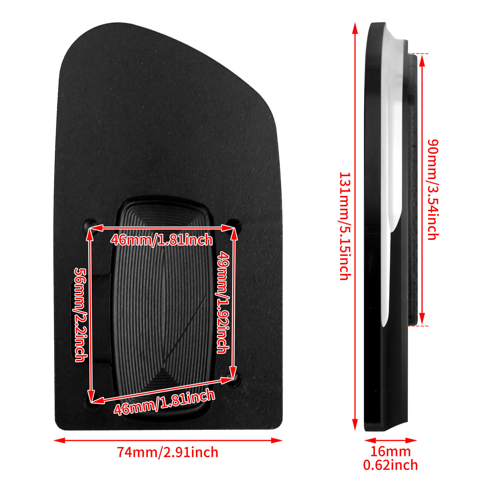 PE014901 mactions CNC Contrast Cut Brake Pedal Pad for Harley Softail Fat Bob & Street Bob 2023 - size