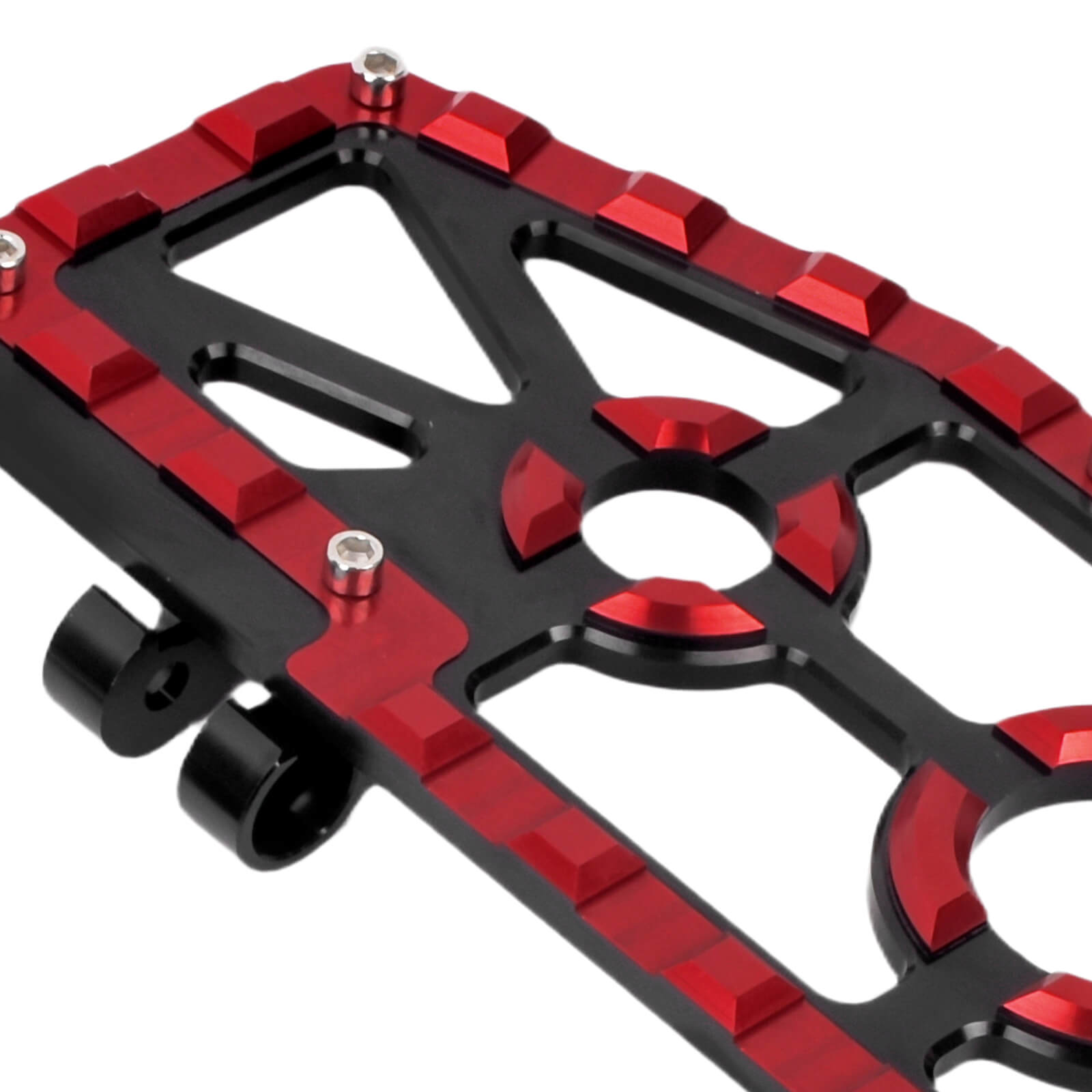 PE018402 mactions Full CNC Aluminum MX-Style Floorboards & Control Kit for Harley Touring street glide 2025 - red rider floorboards