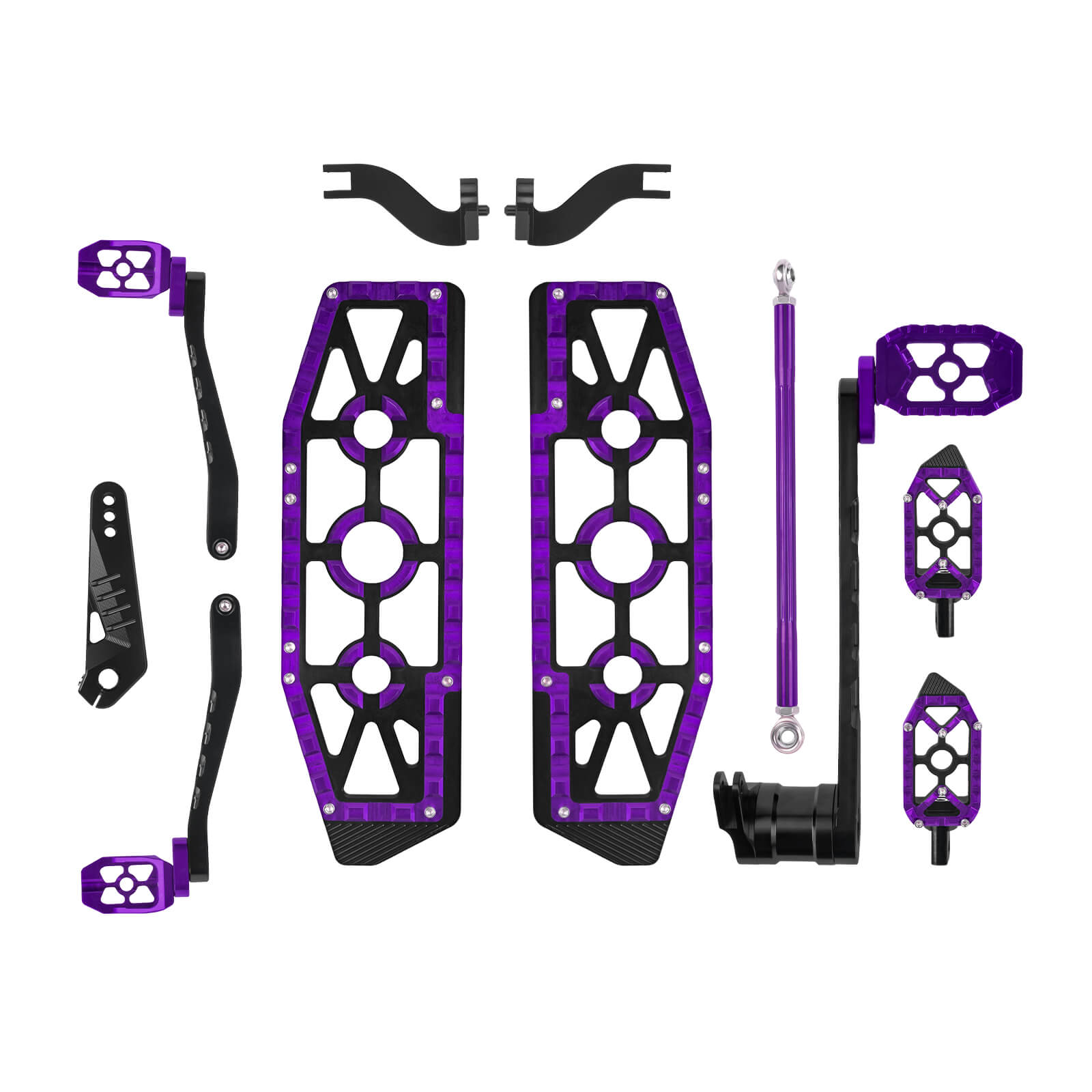 PE018404 mactions Full CNC Aluminum MX-Style Floorboards & Control Kit for Harley Touring road glide  - purple floorboards